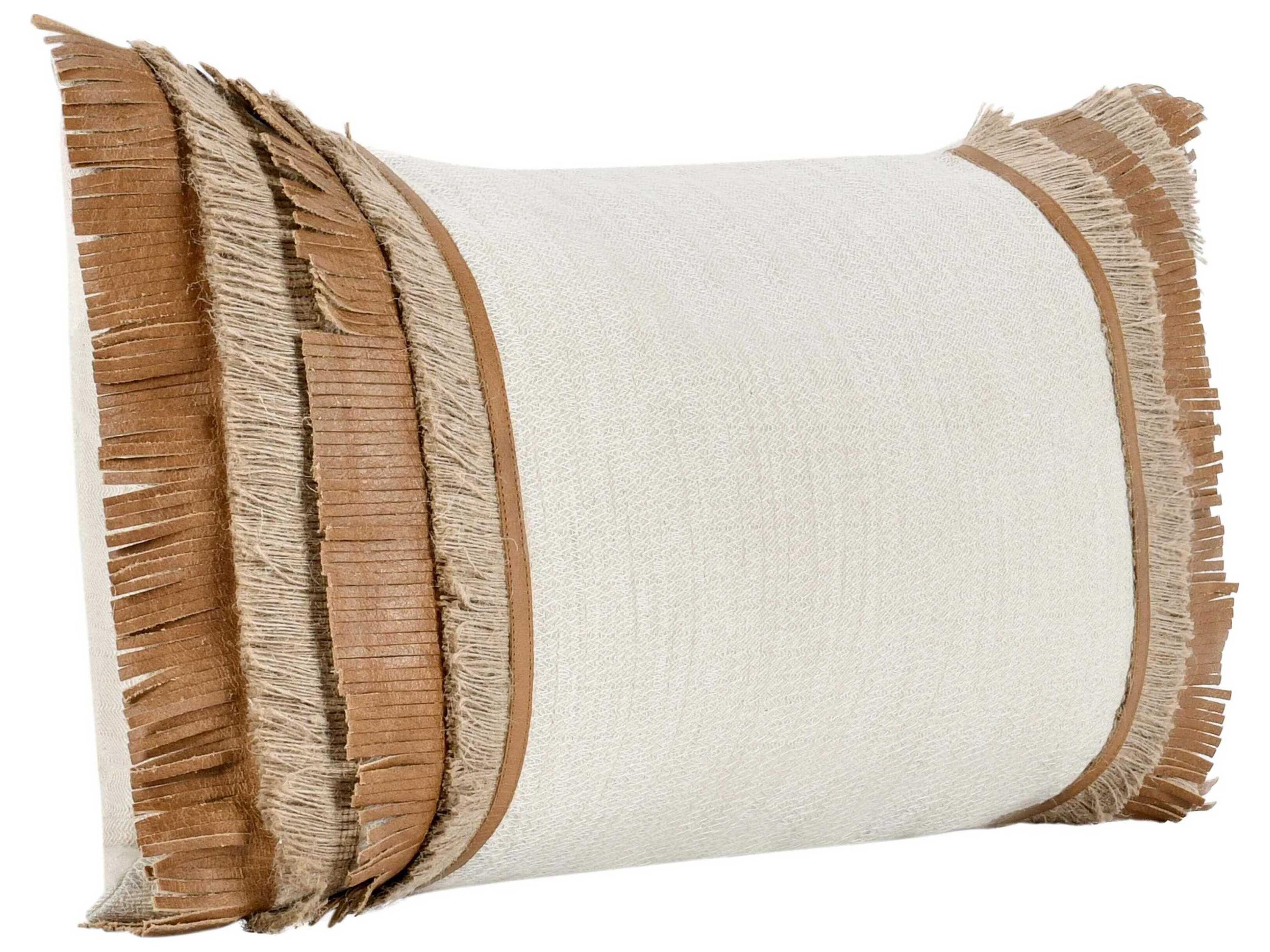 Villa by Classic Home Pottery Chestnut Natural Throw Pillow