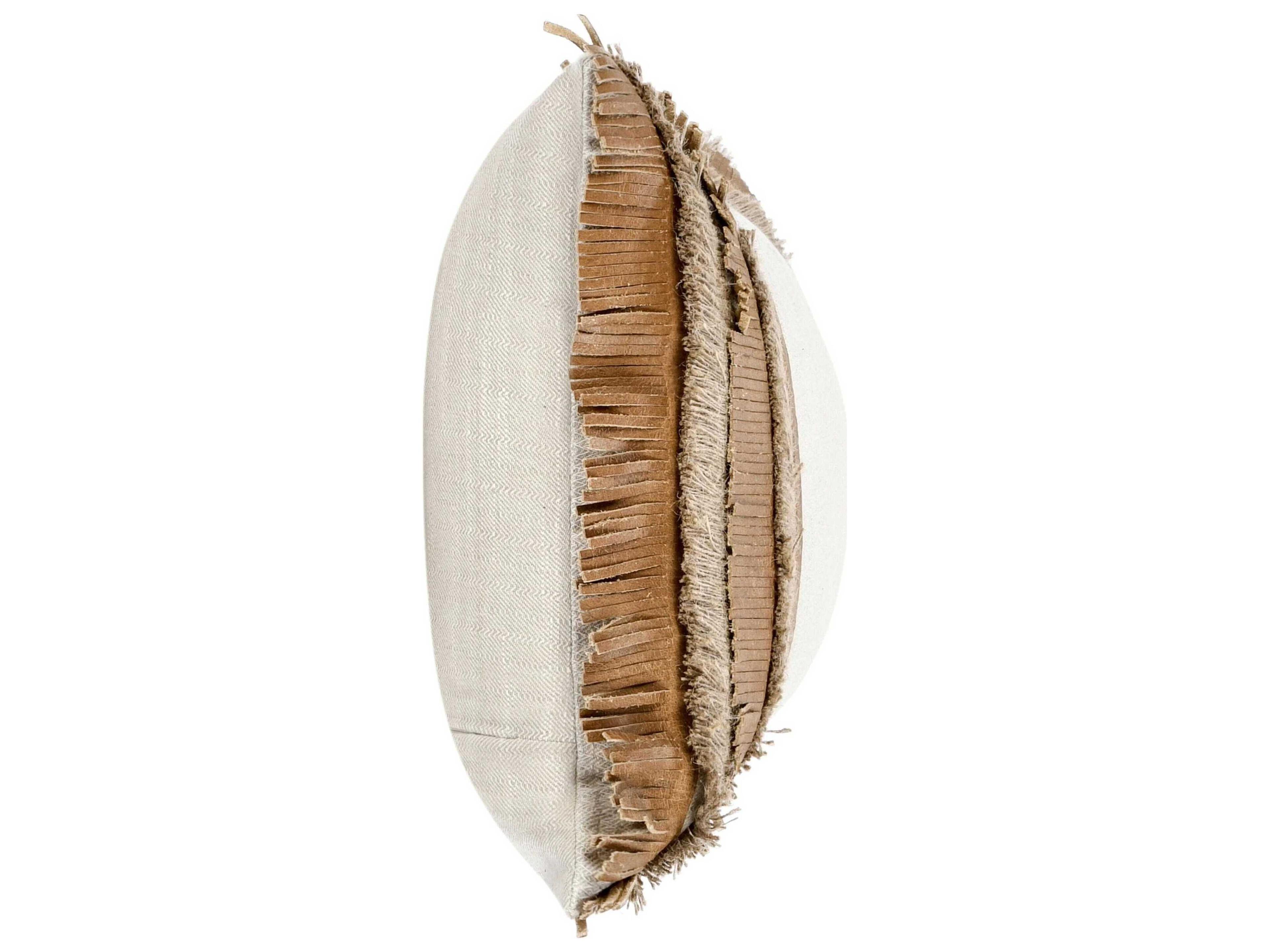 Villa by Classic Home Pottery Chestnut Natural Throw Pillow