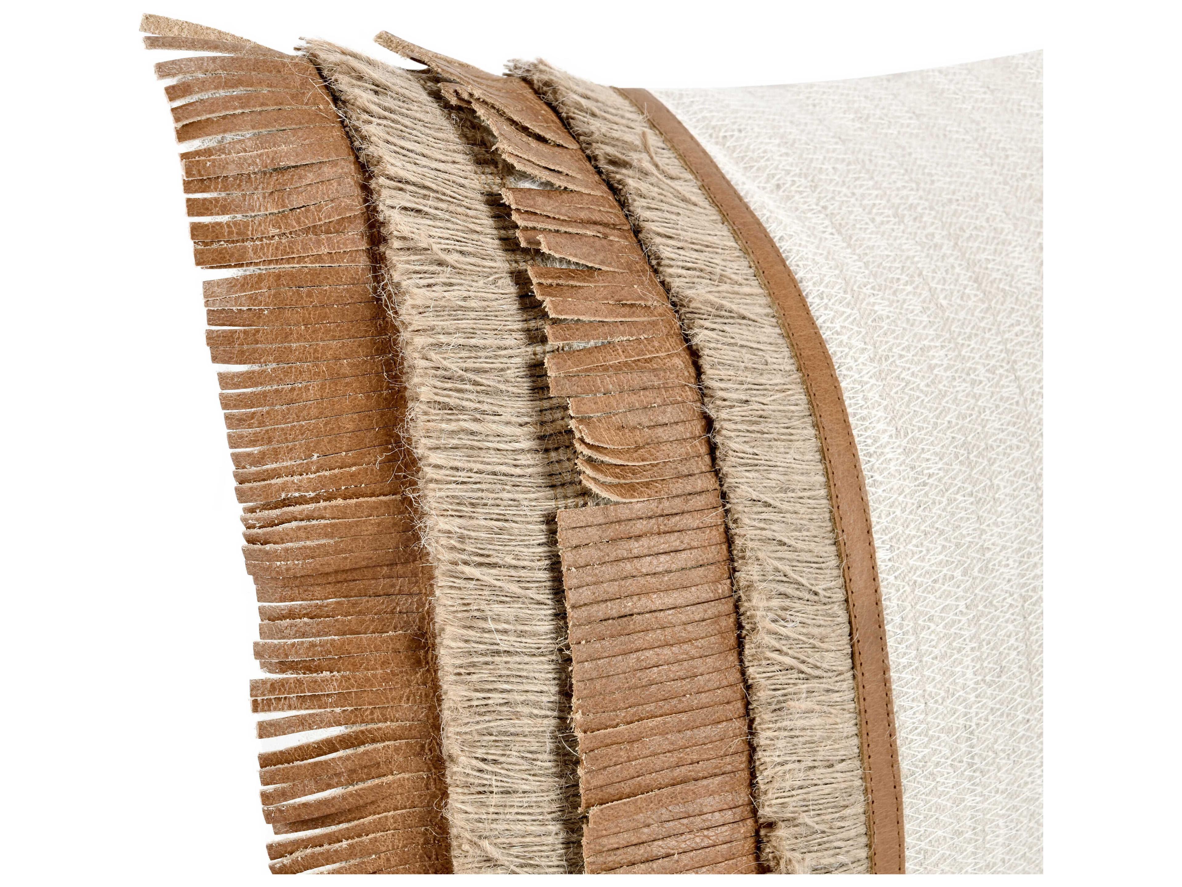 Villa by Classic Home Pottery Chestnut Natural Throw Pillow