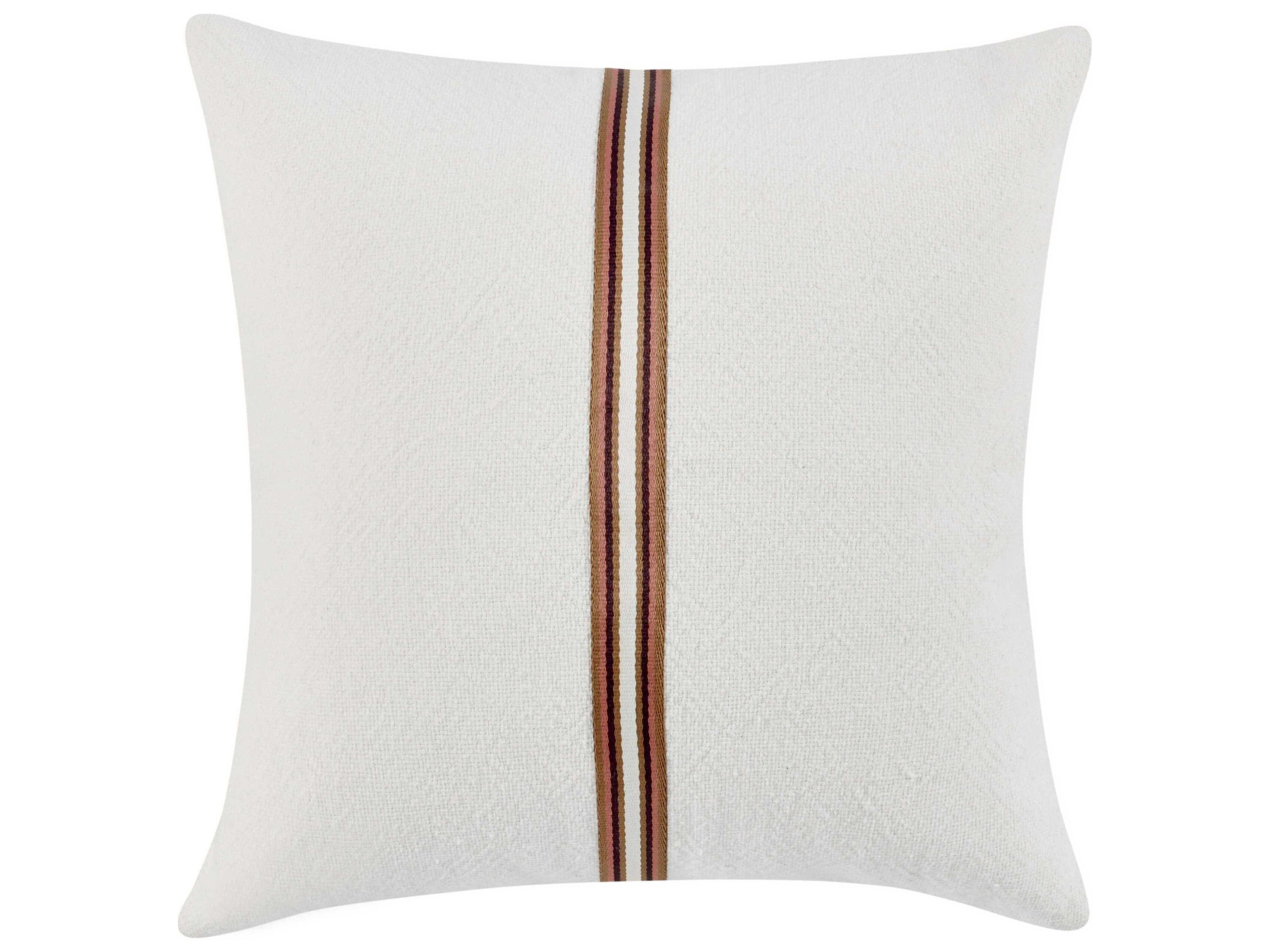 Villa by Classic Home Ralph Ivory Sangria Red Throw Pillow