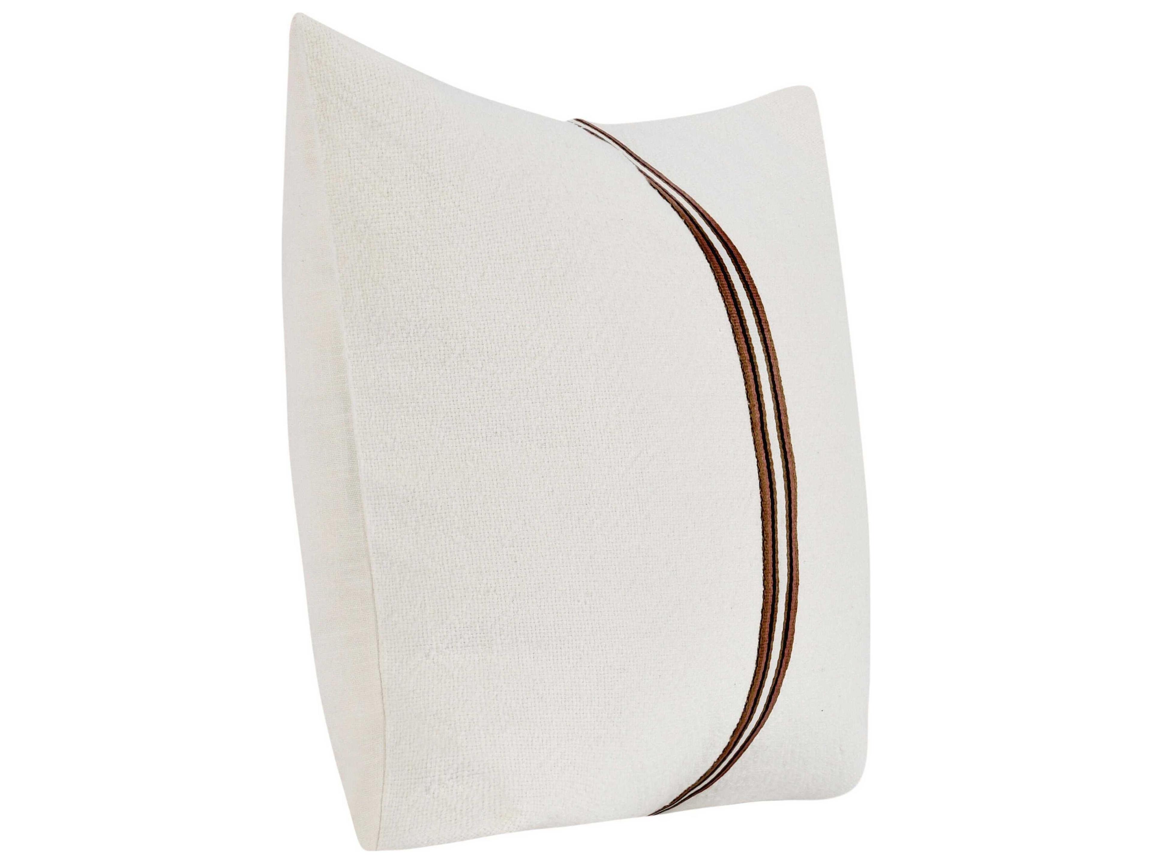 Villa by Classic Home Ralph Ivory Sangria Red Throw Pillow