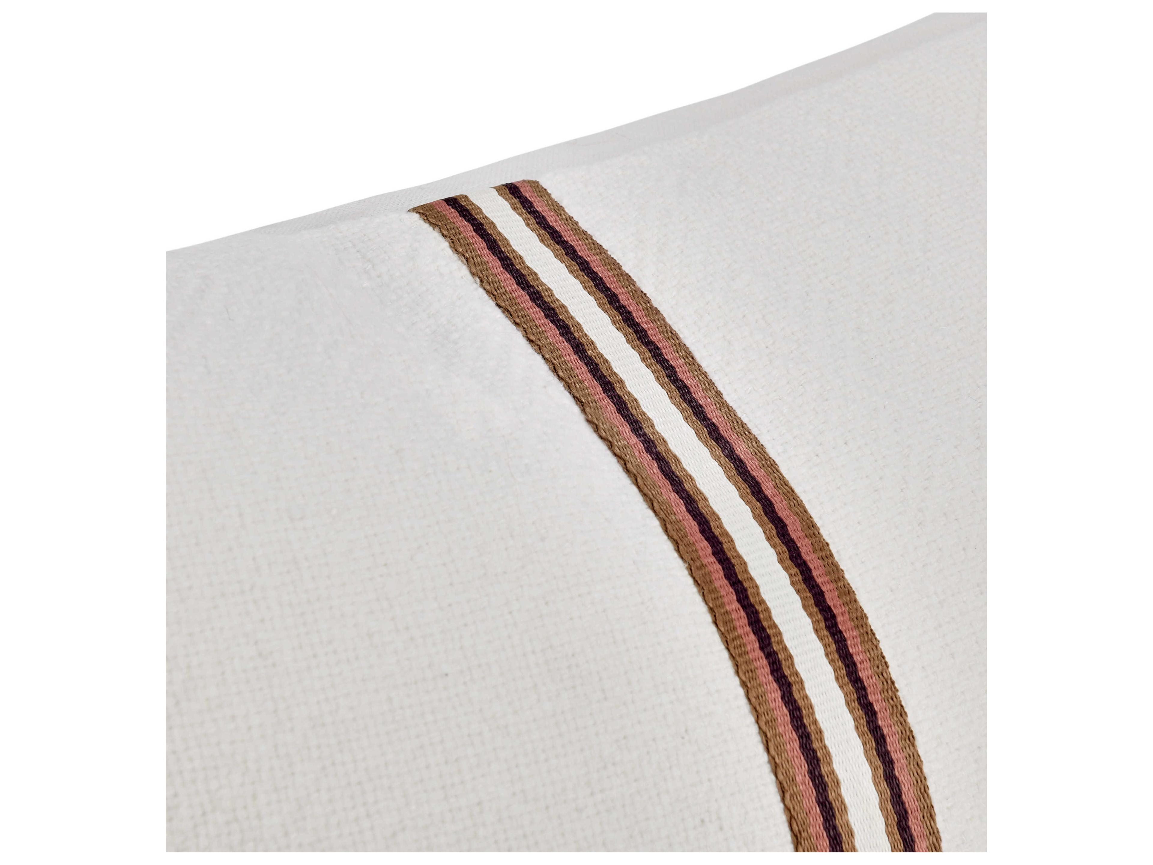 Villa by Classic Home Ralph Ivory Sangria Red Throw Pillow