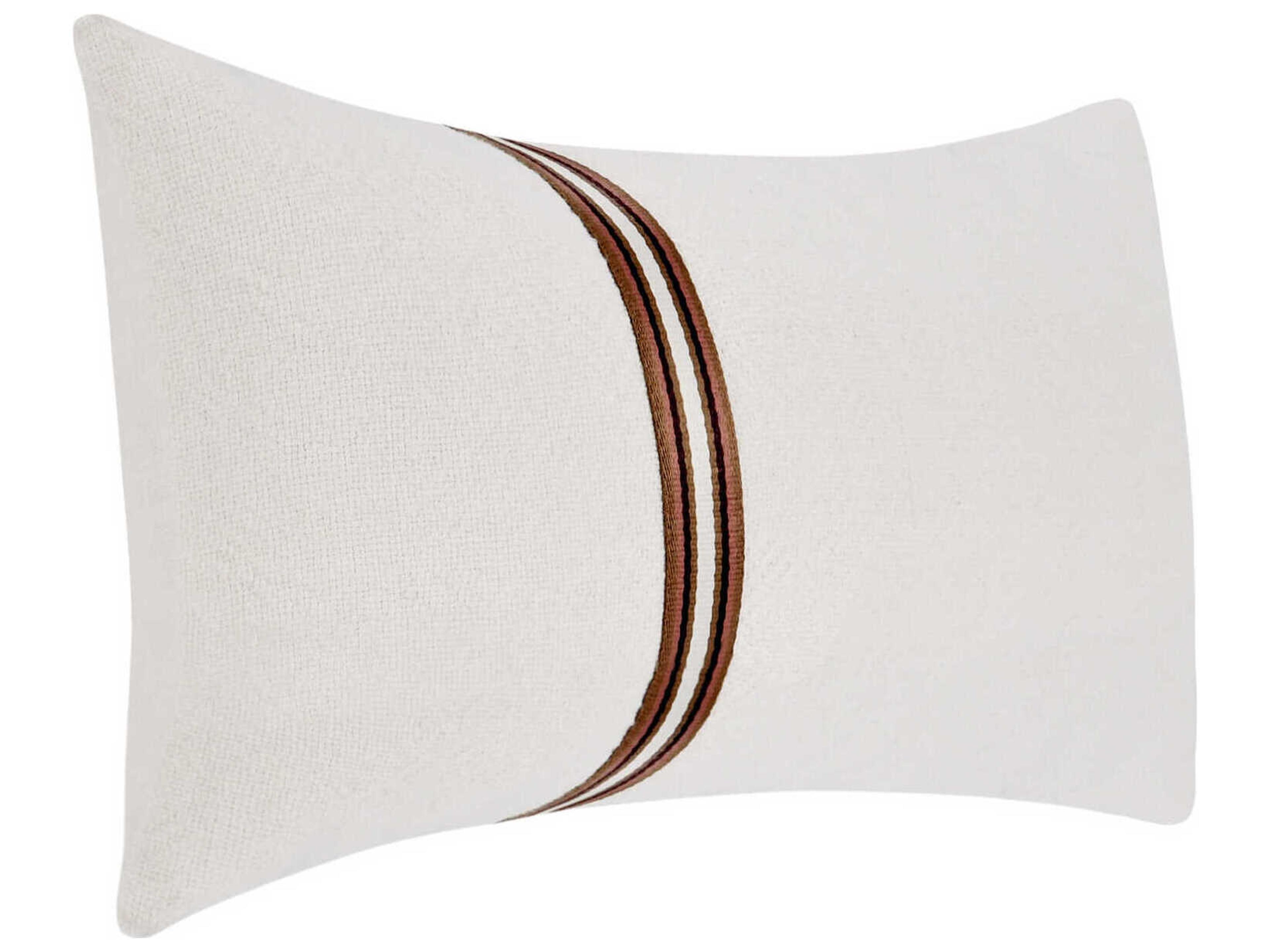 Villa by Classic Home Ralph Ivory Sangria Red Throw Pillow