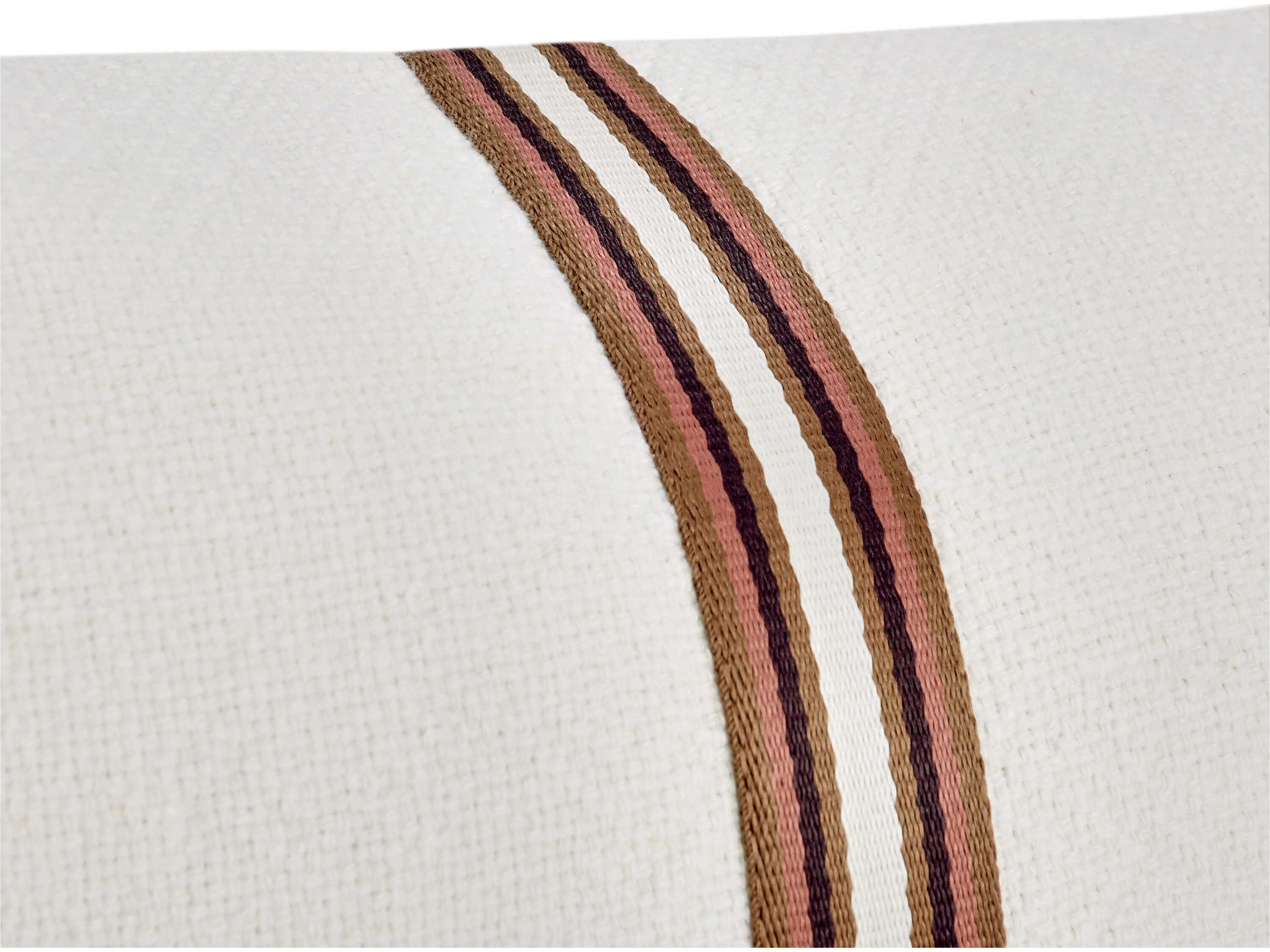 Villa by Classic Home Ralph Ivory Sangria Red Throw Pillow