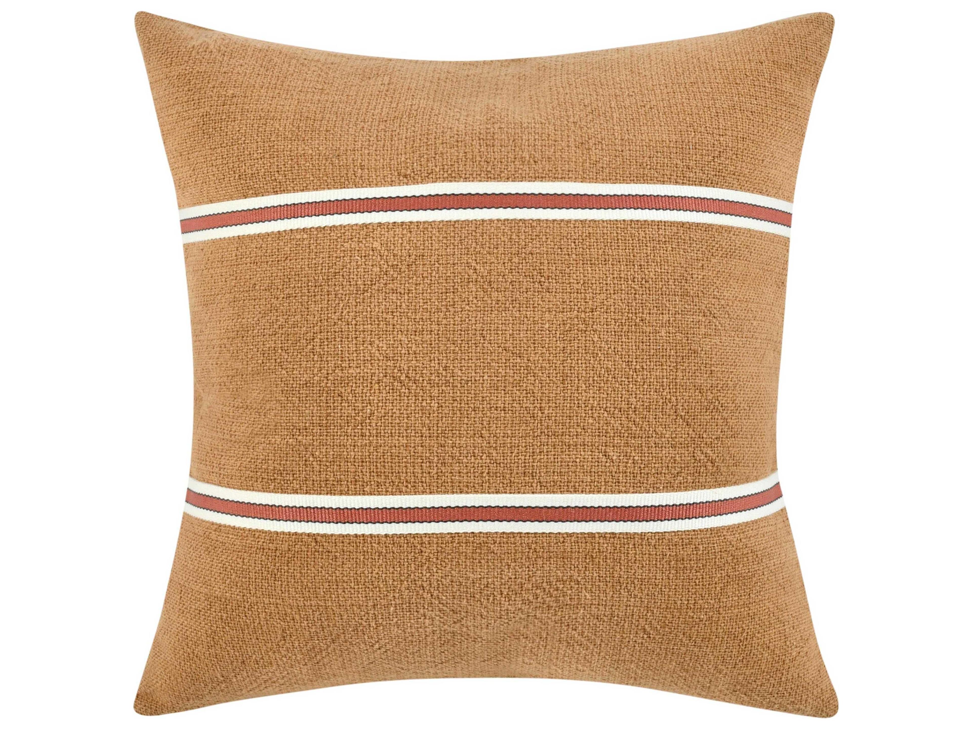 Villa by Classic Home Pryce Chestnut Brown Terracotta Throw Pillow