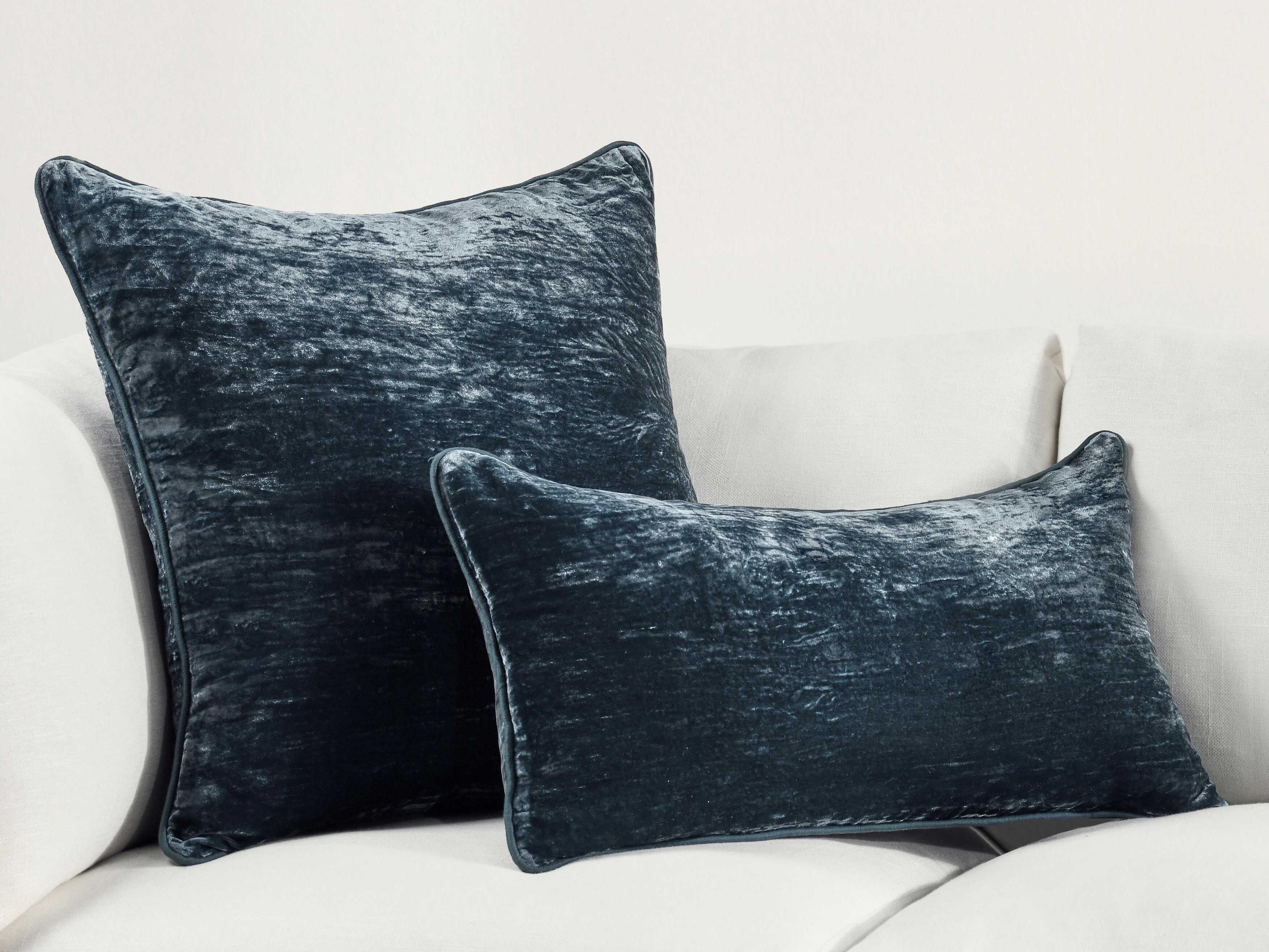 Villa by Classic Home Lexington Denim Blue Throw Pillow