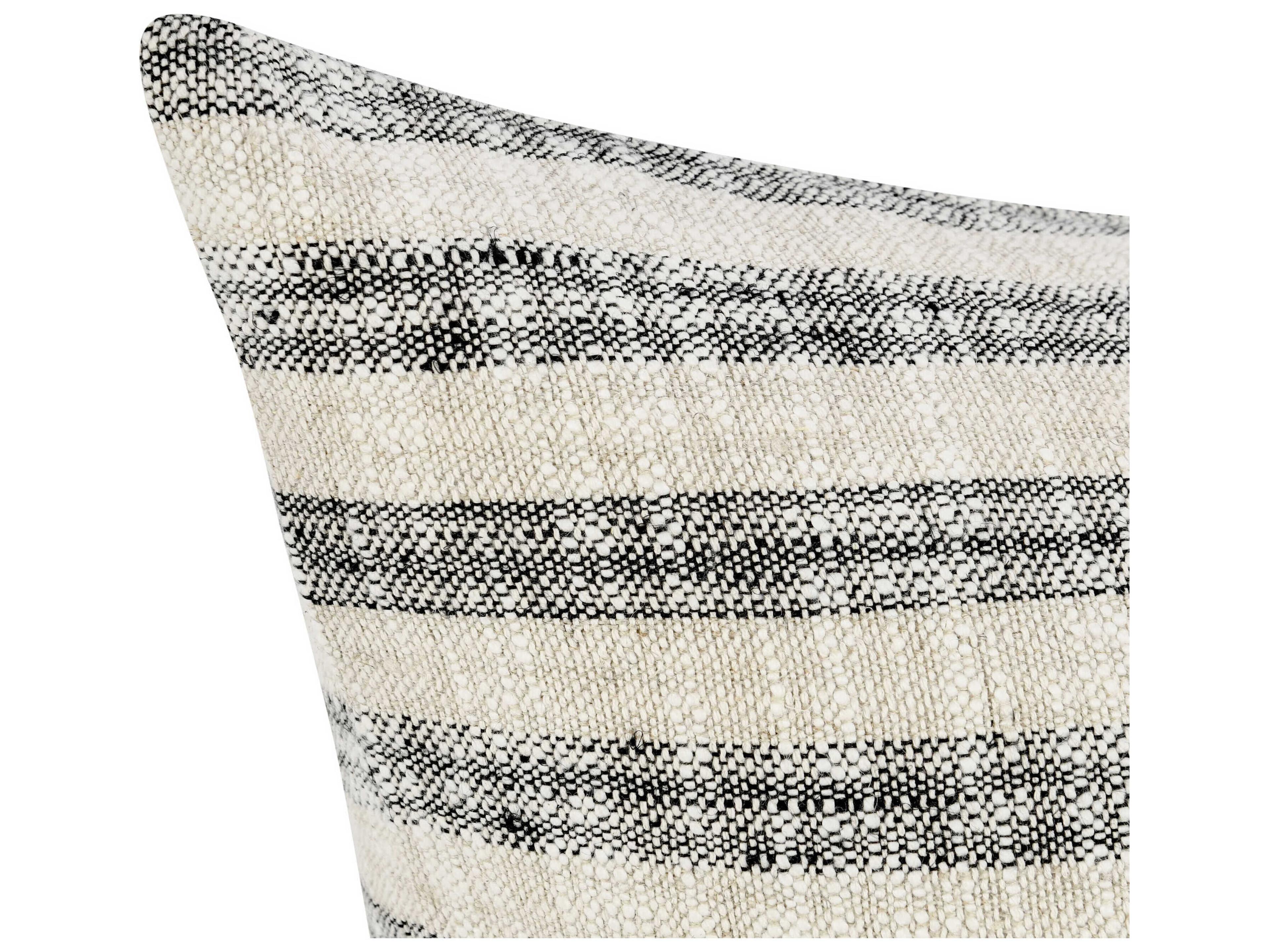 Villa by Classic Home Linna Natural Black Throw Pillow