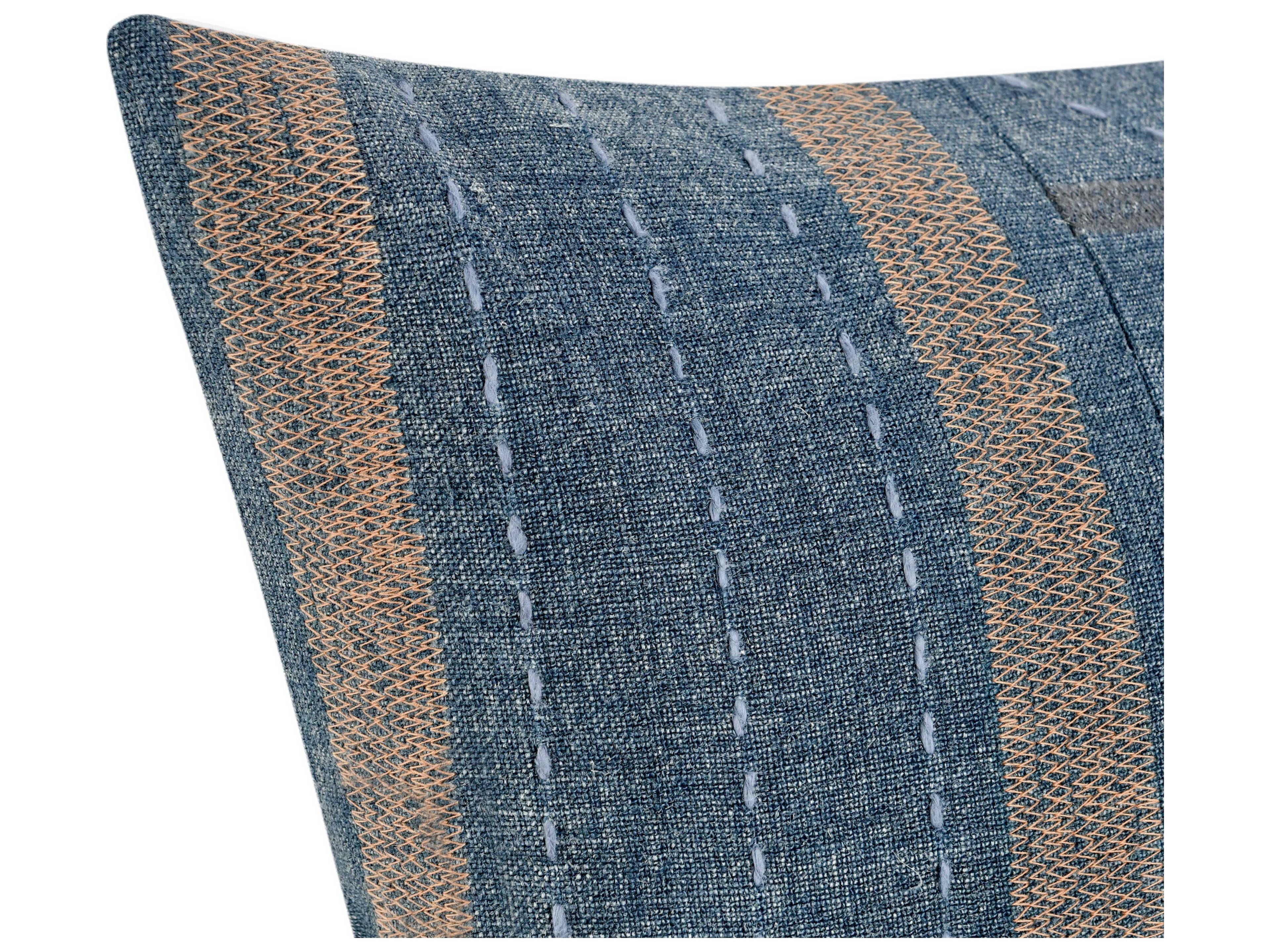 Villa by Classic Home Origin Denim Blue Pillow