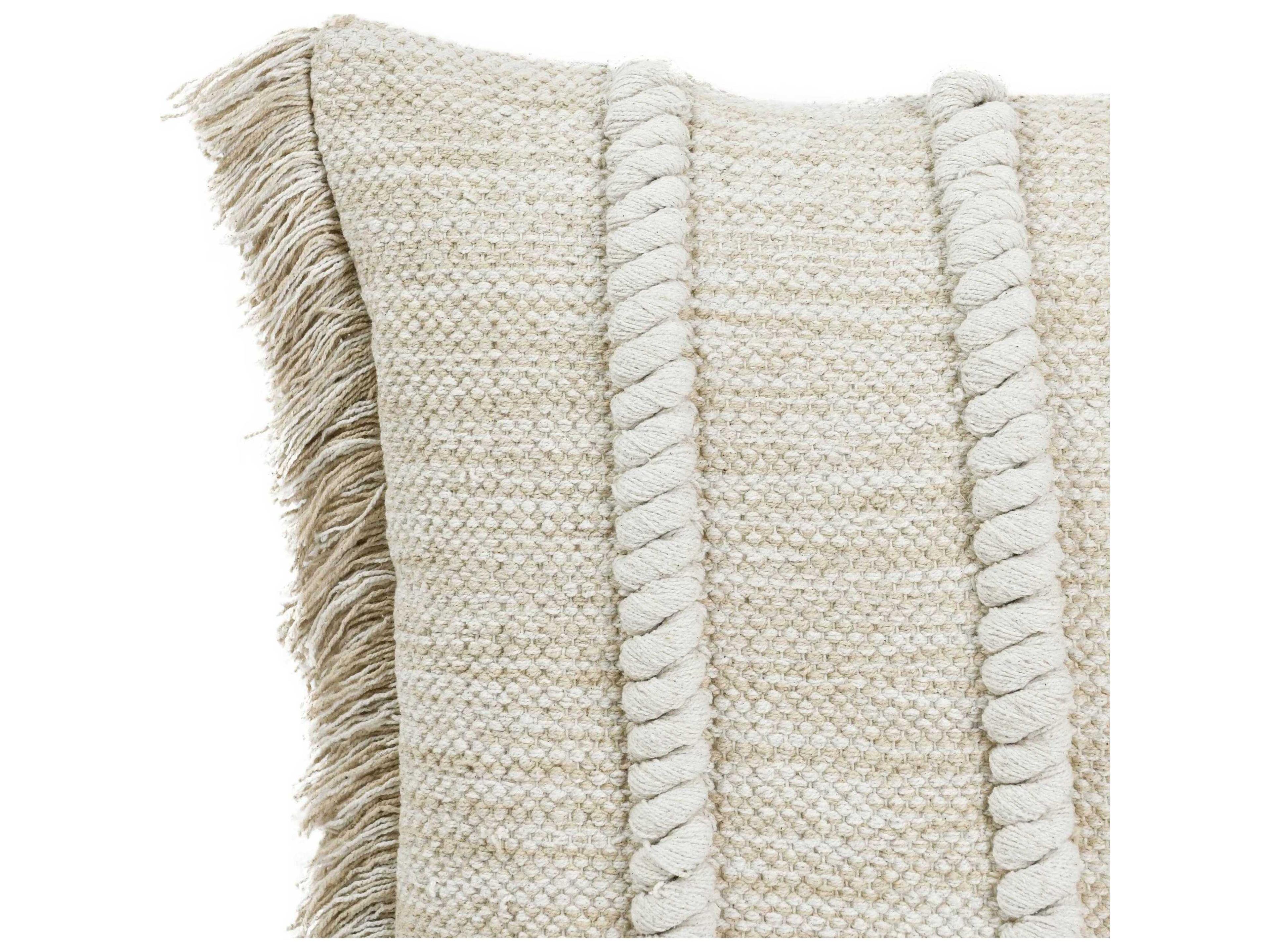 Villa by Classic Home Lucera Beige Throw Pillow