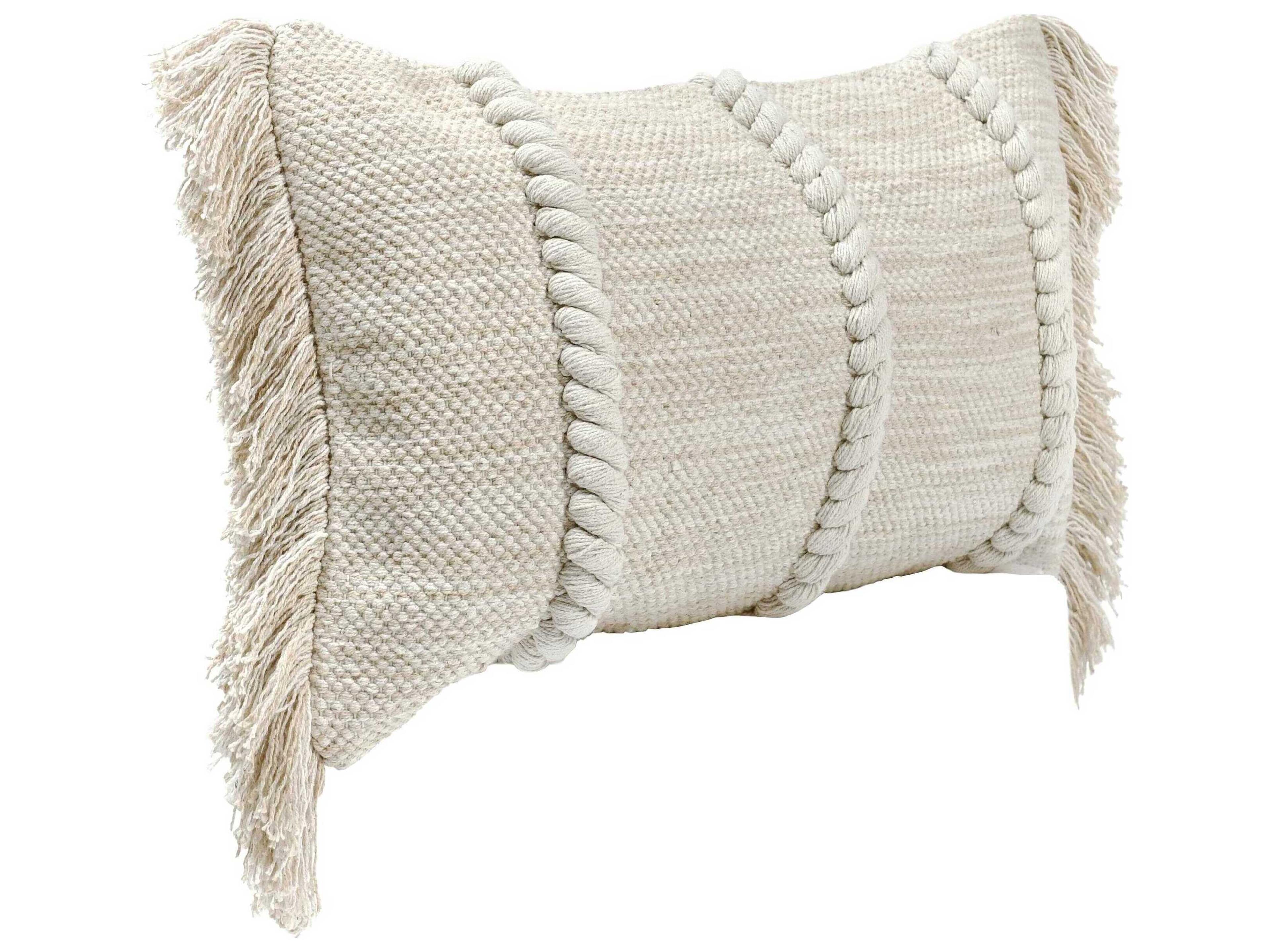 Villa by Classic Home Lucera Beige Throw Pillow