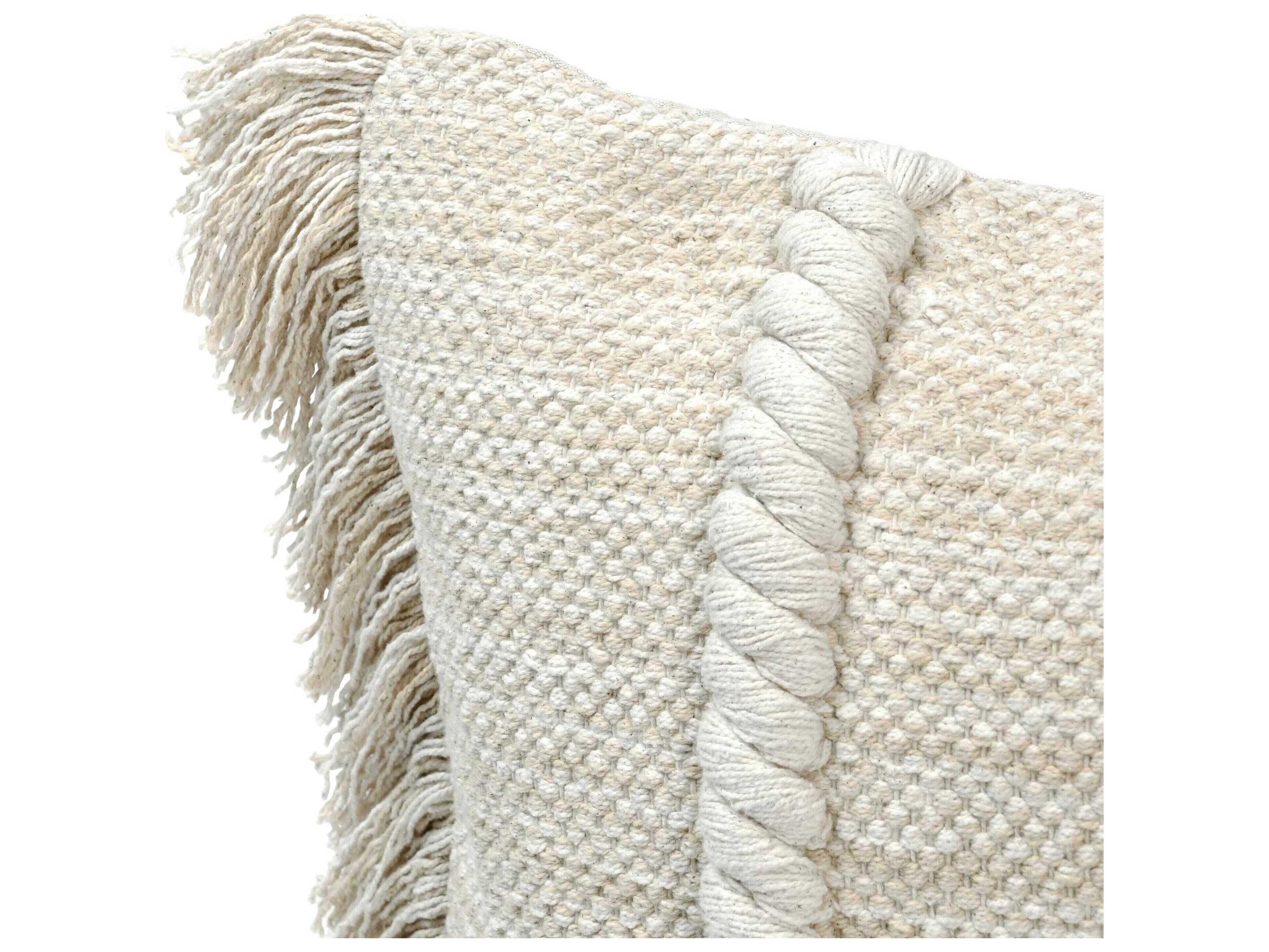 Villa by Classic Home Lucera Beige Throw Pillow