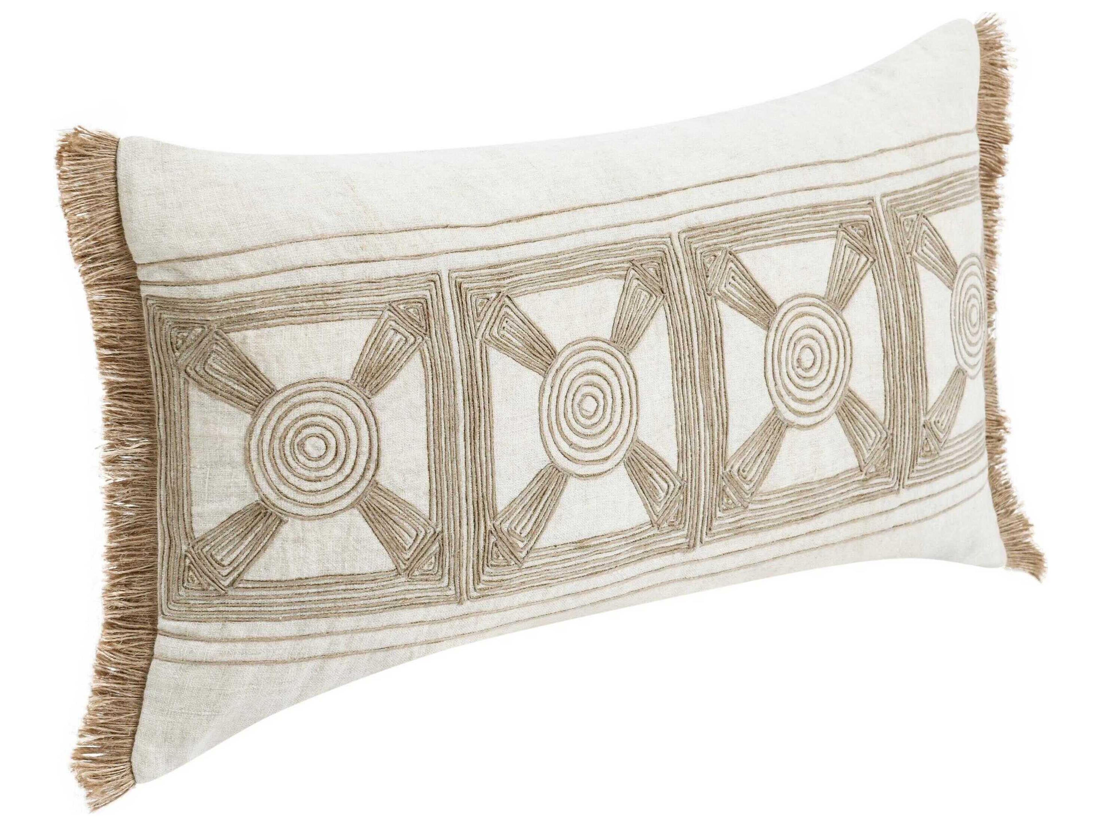 Villa by Classic Home Baia Natural Throw Pillow