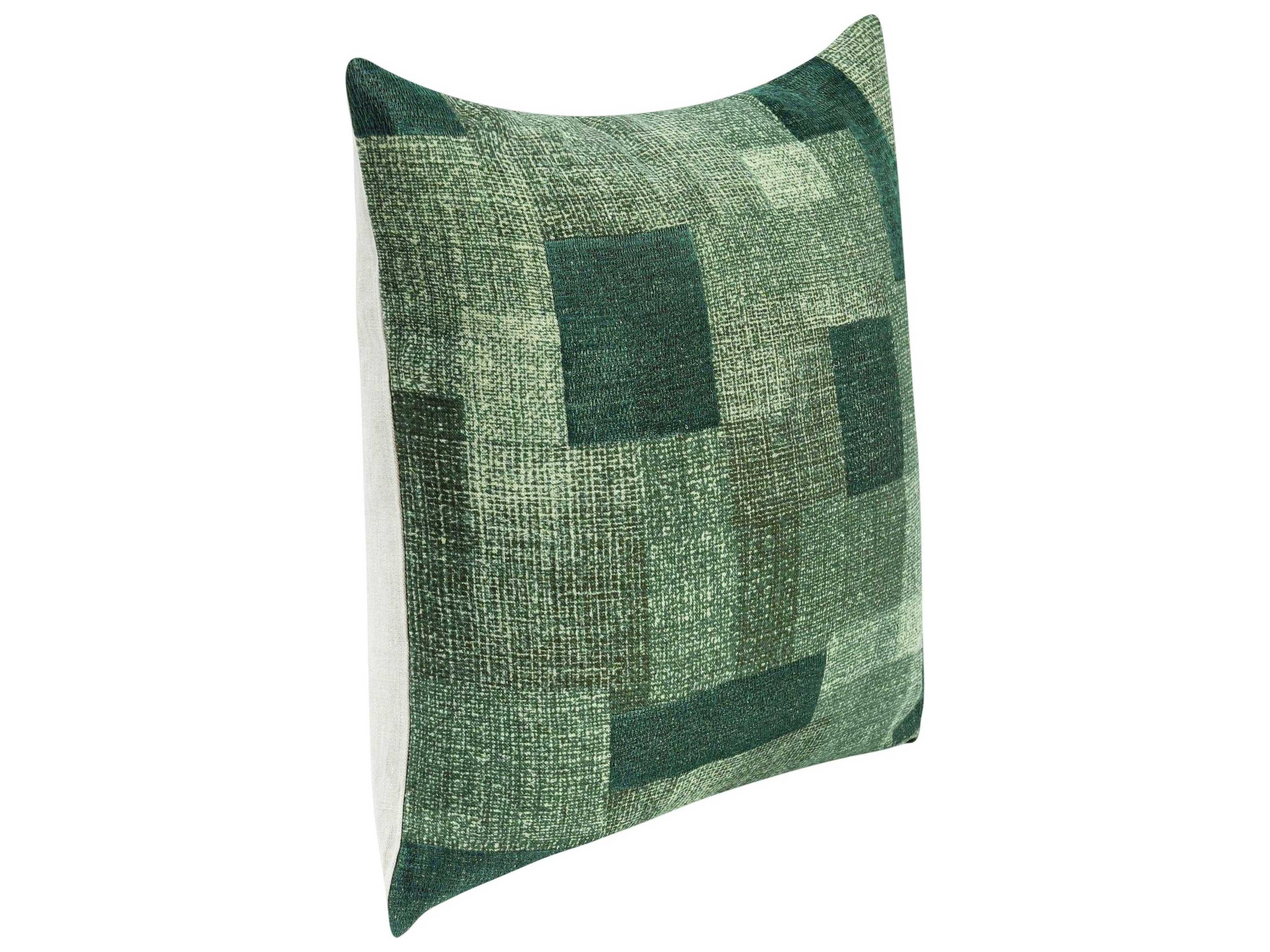 Villa by Classic Home Praia Green Throw Pillow