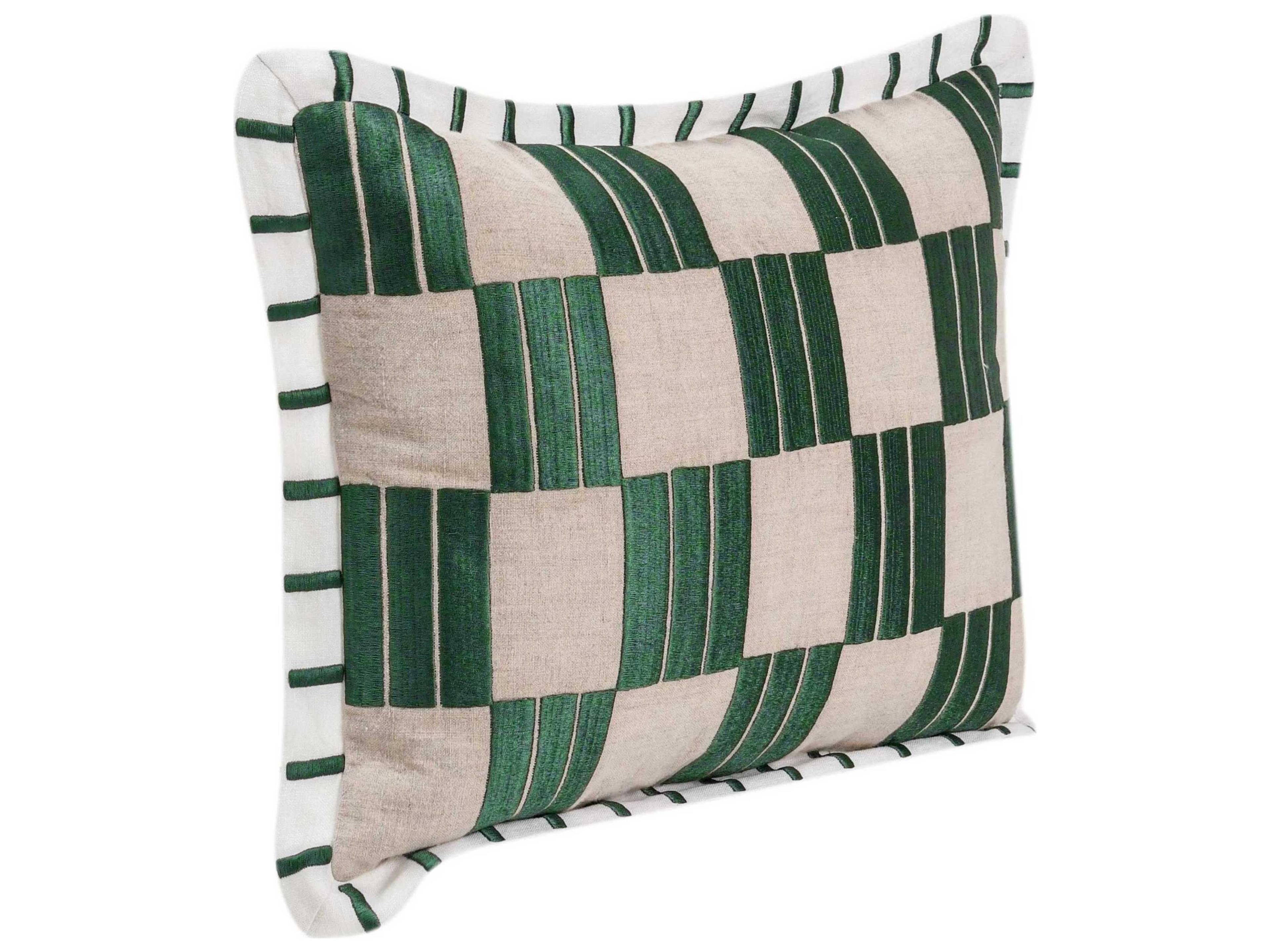 Villa by Classic Home Zahro Green Throw Pillow