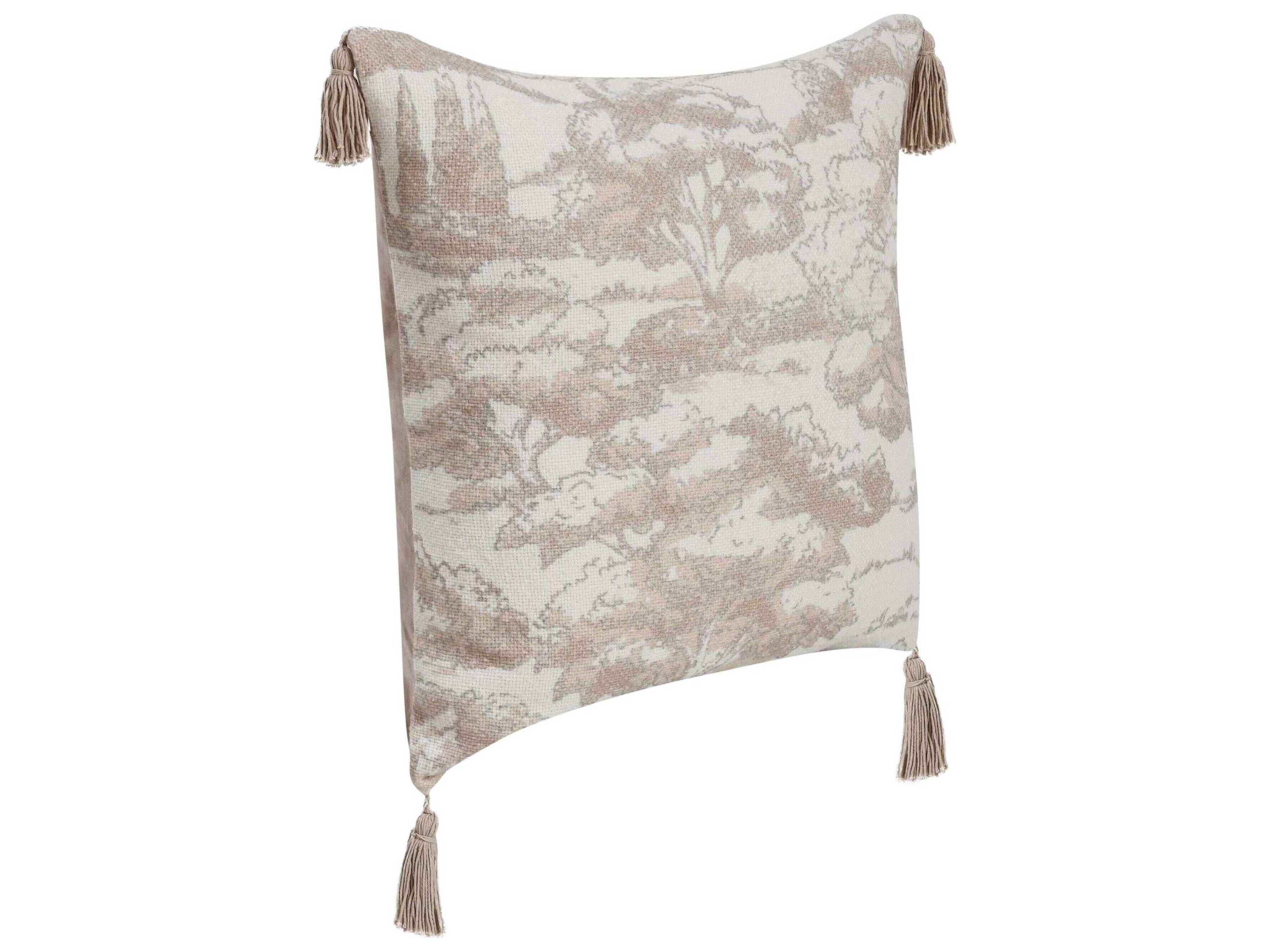 Stonework Beige Throw Pillow - Thumbnail 2