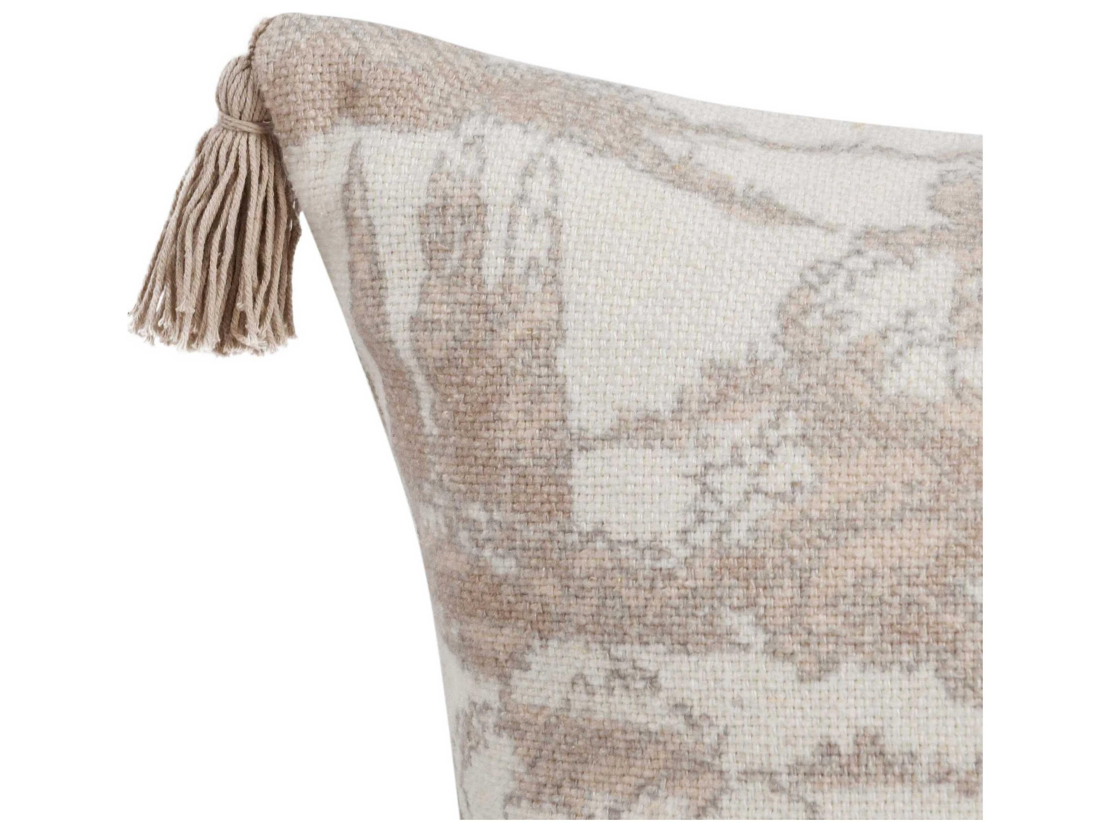 Stonework Beige Throw Pillow - Thumbnail 4