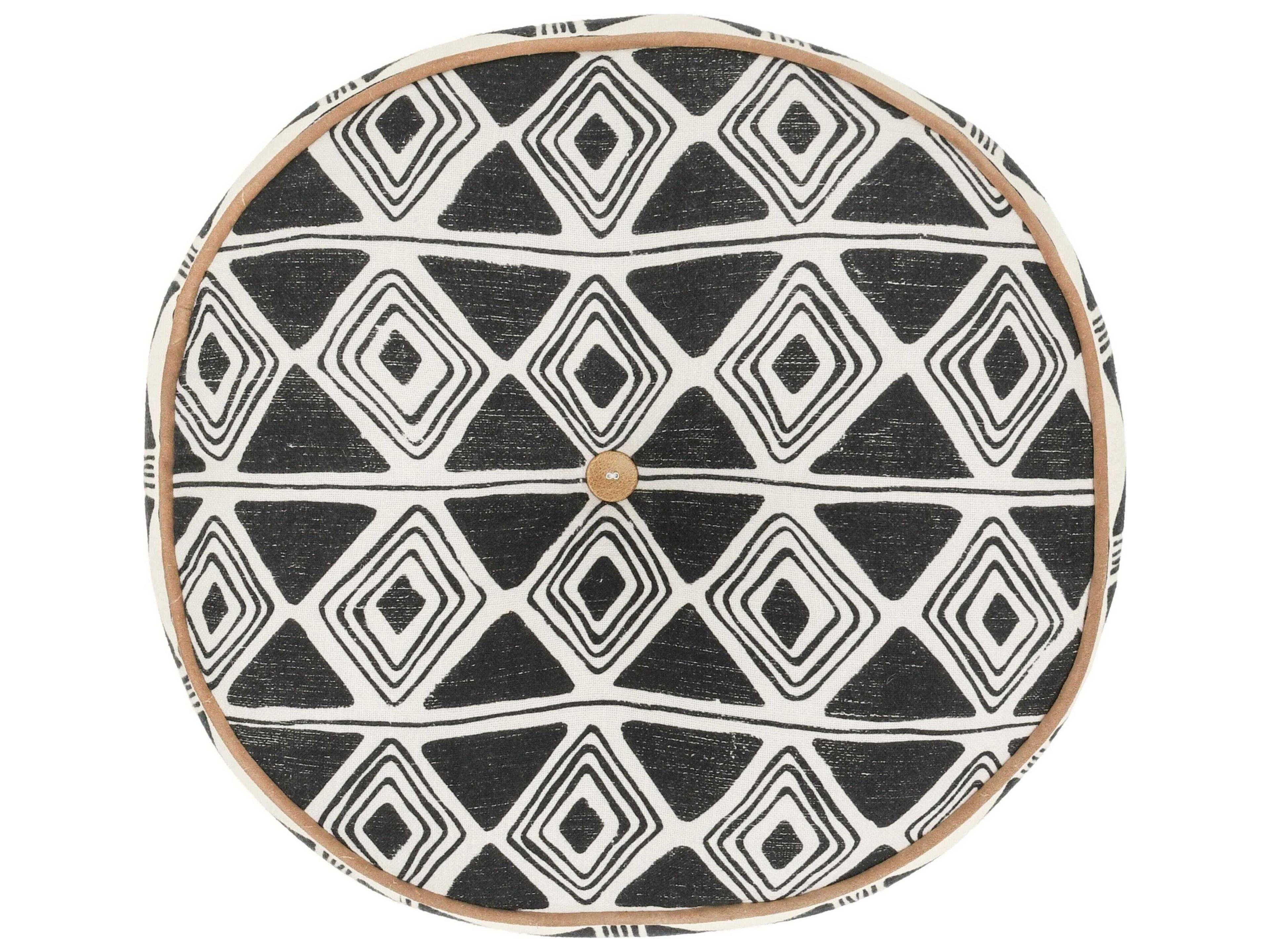 Villa by Classic Home Nubia Black White Throw Pillow