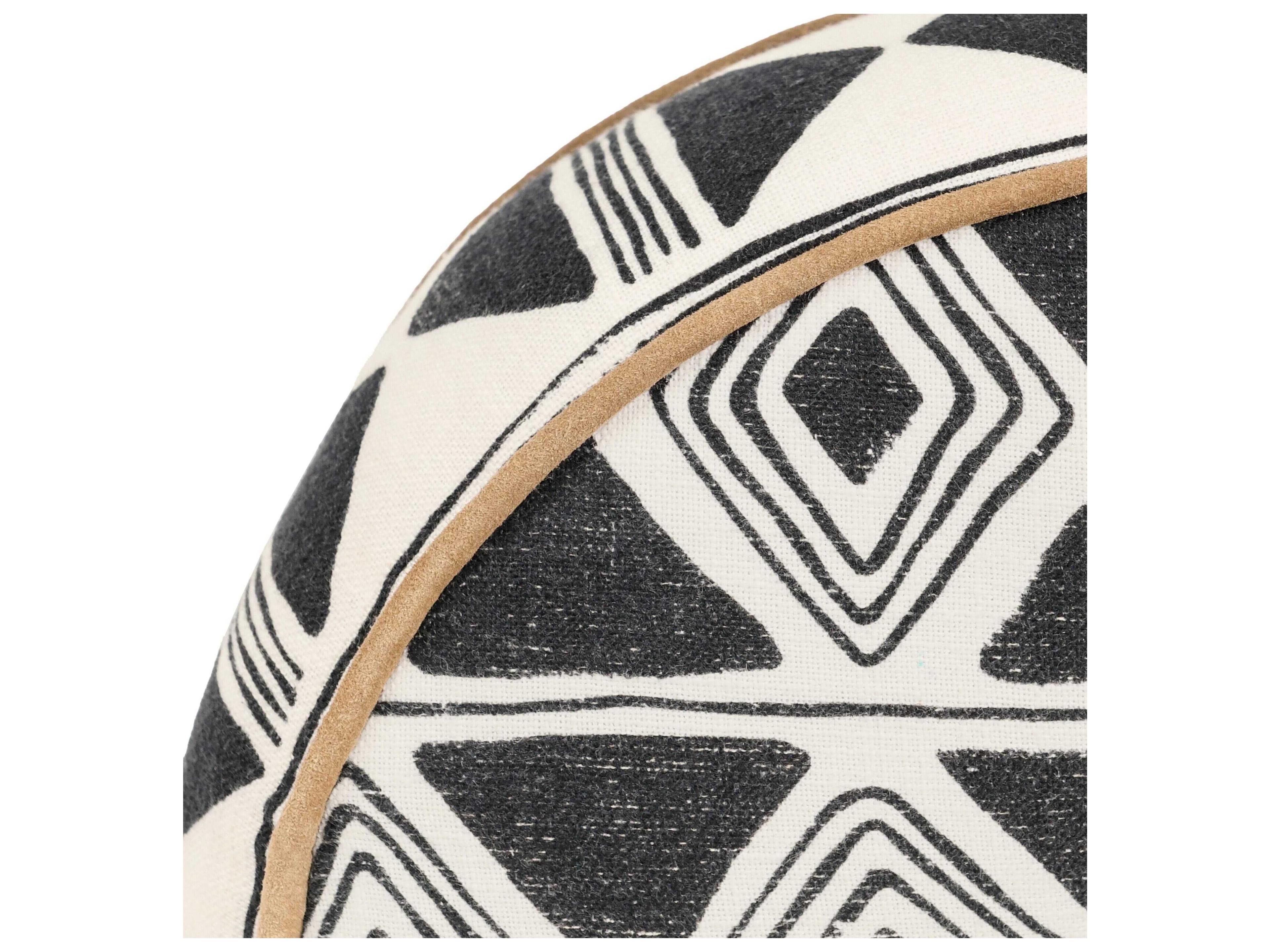 Villa by Classic Home Nubia Black White Throw Pillow