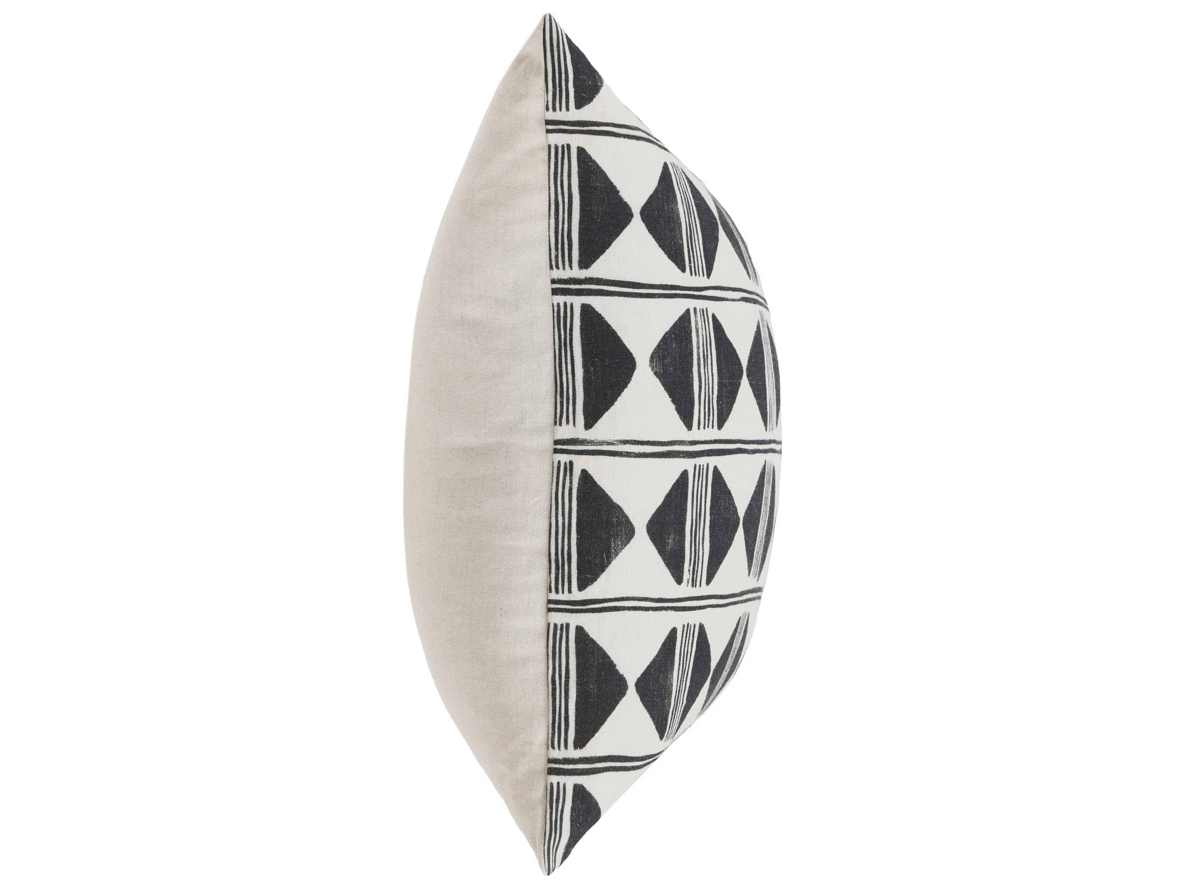 Villa by Classic Home Nubia Black White Throw Pillow