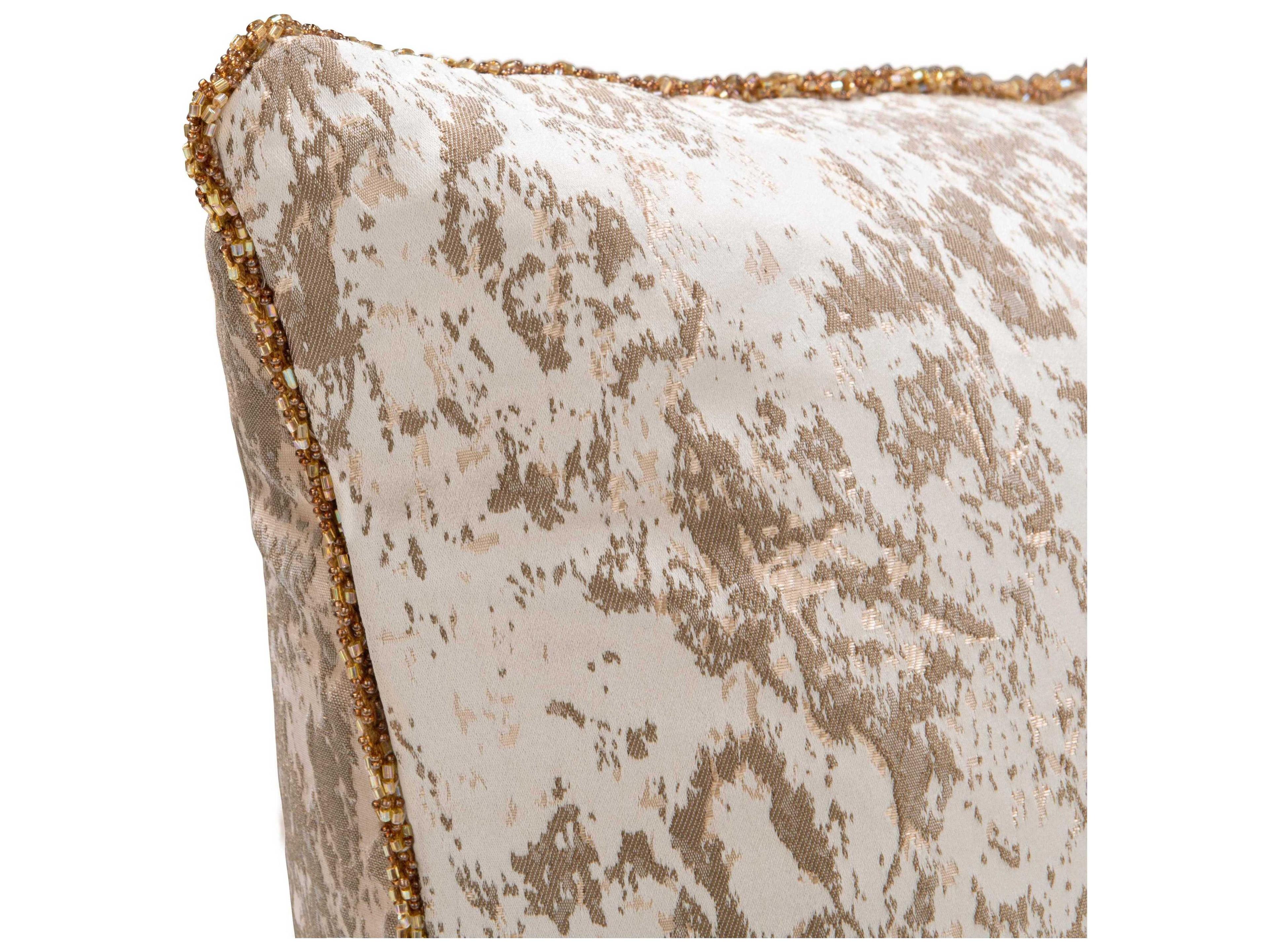 Villa by Classic Home Mica White Throw Pillow