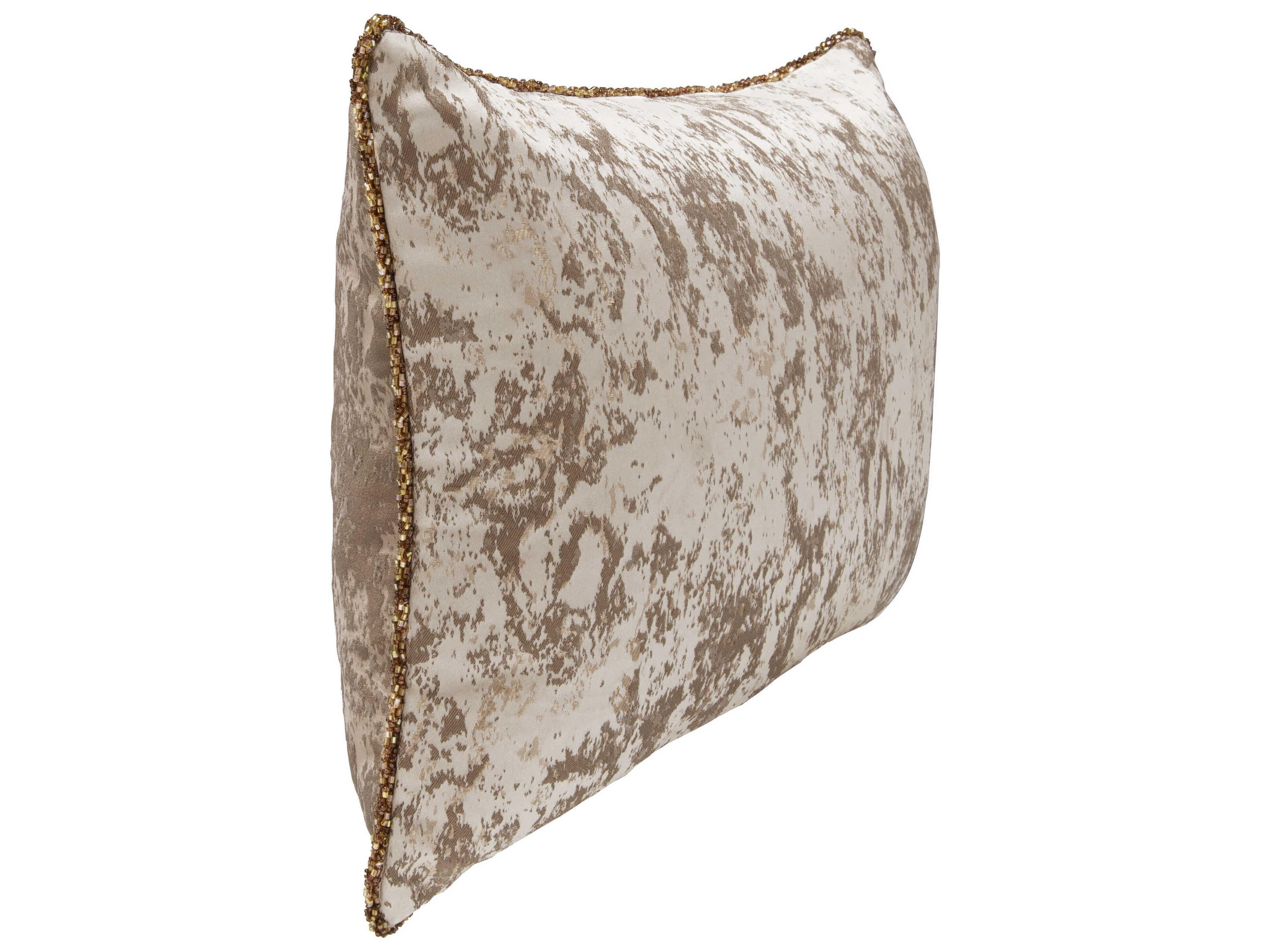 Villa by Classic Home Mica White Throw Pillow