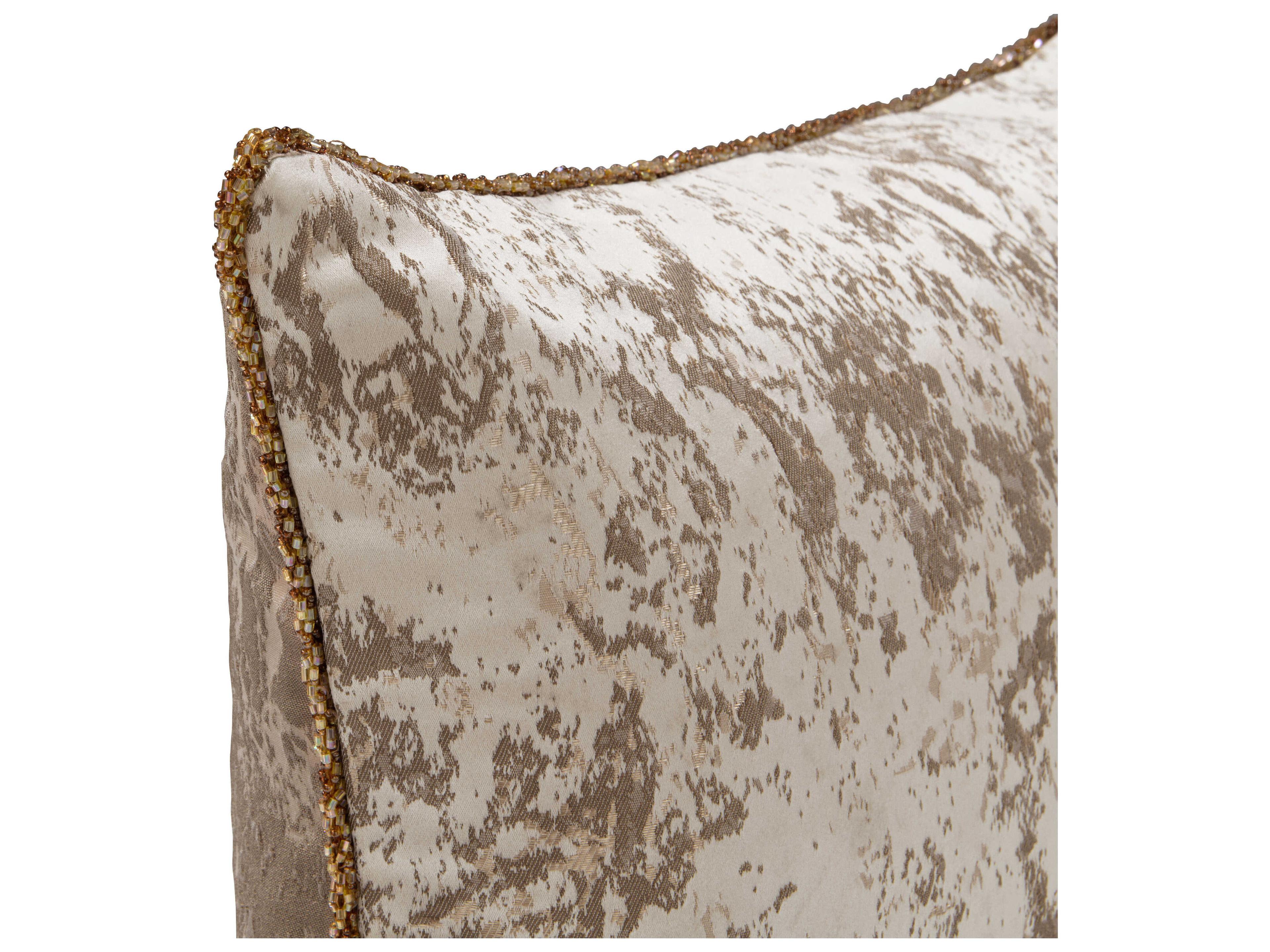 Villa by Classic Home Mica White Throw Pillow