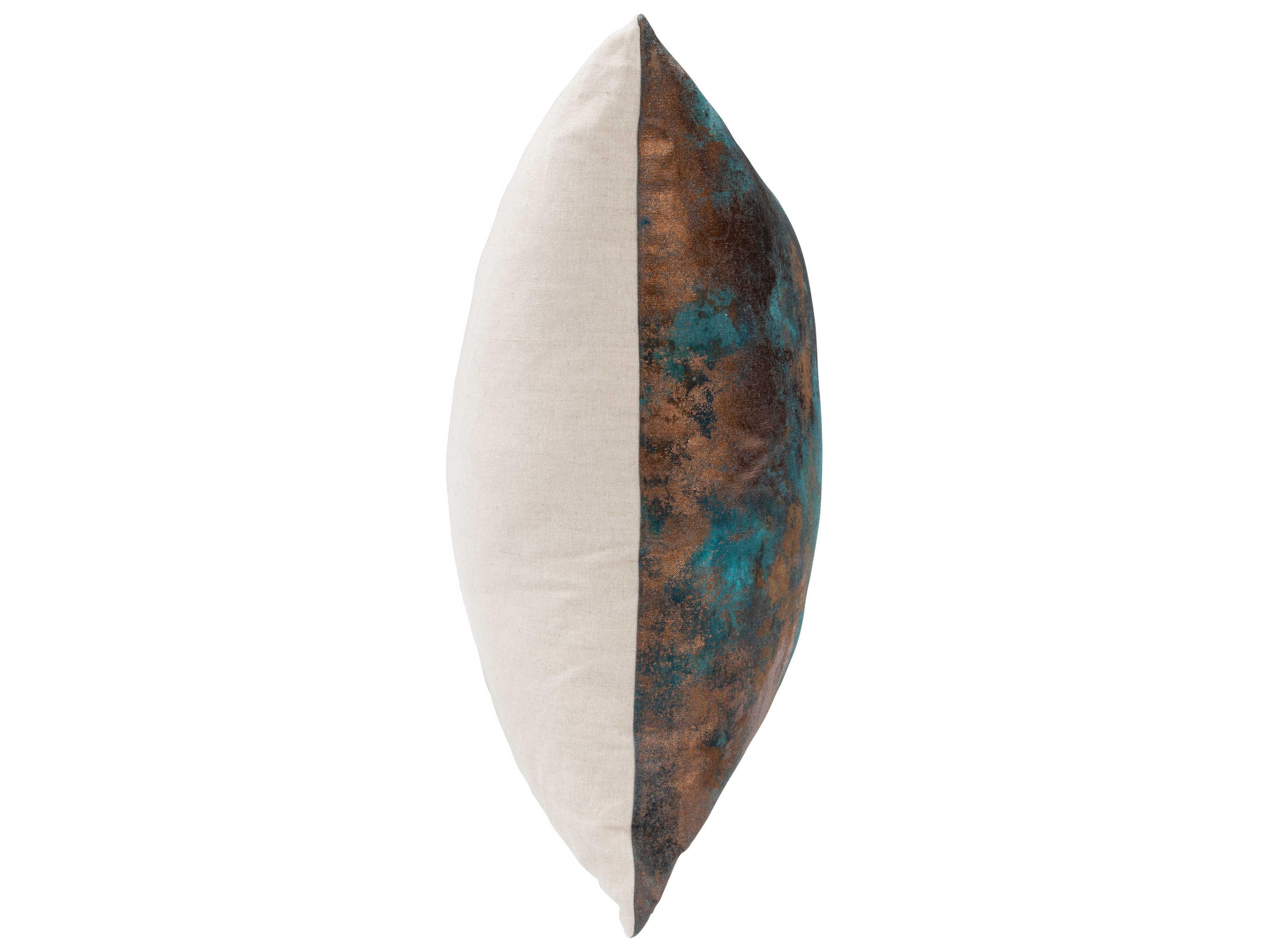 Villa by Classic Home Equilibrium Teal Antique Bronze Throw Pillow