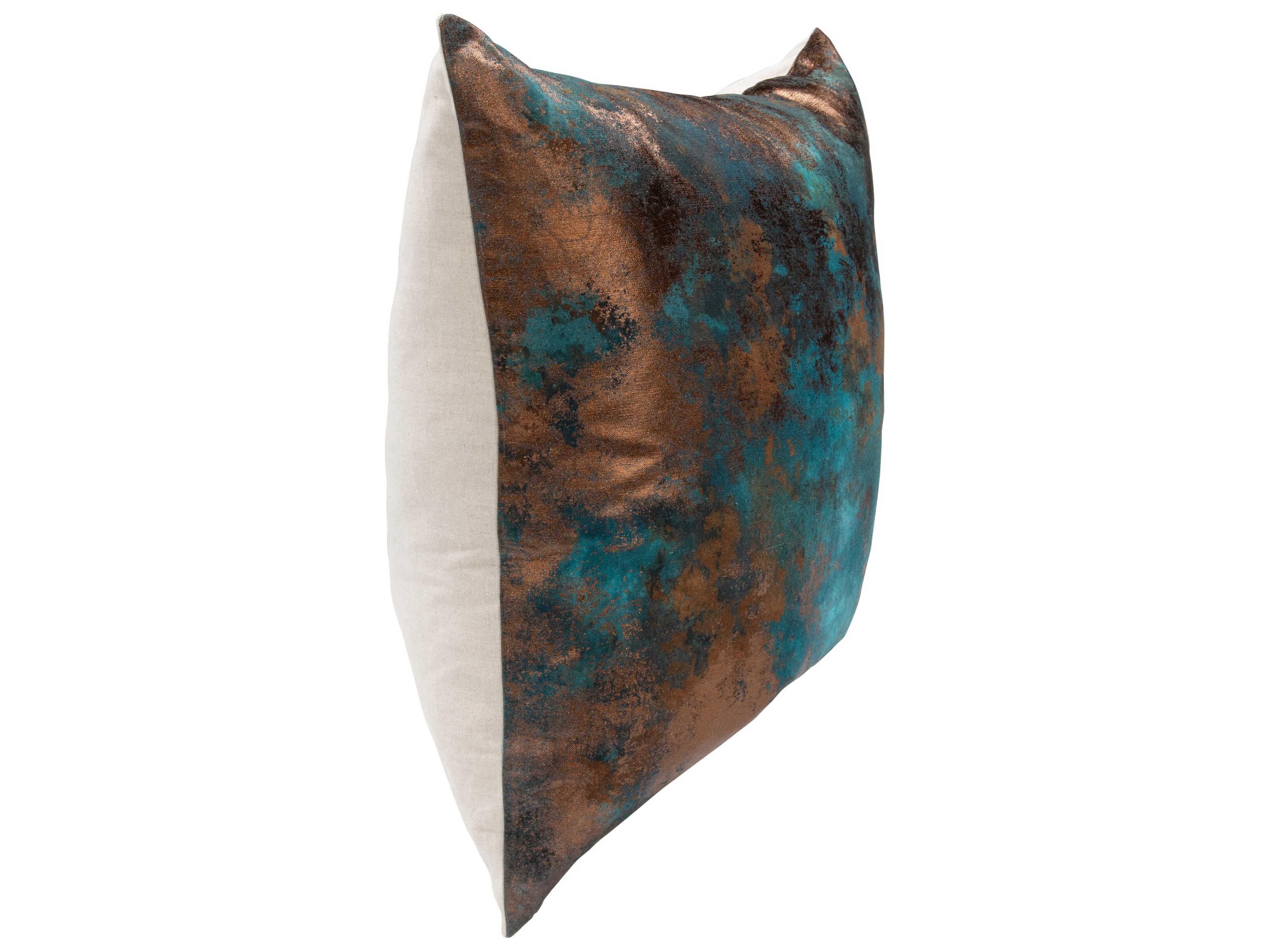Villa by Classic Home Equilibrium Teal Antique Bronze Throw Pillow