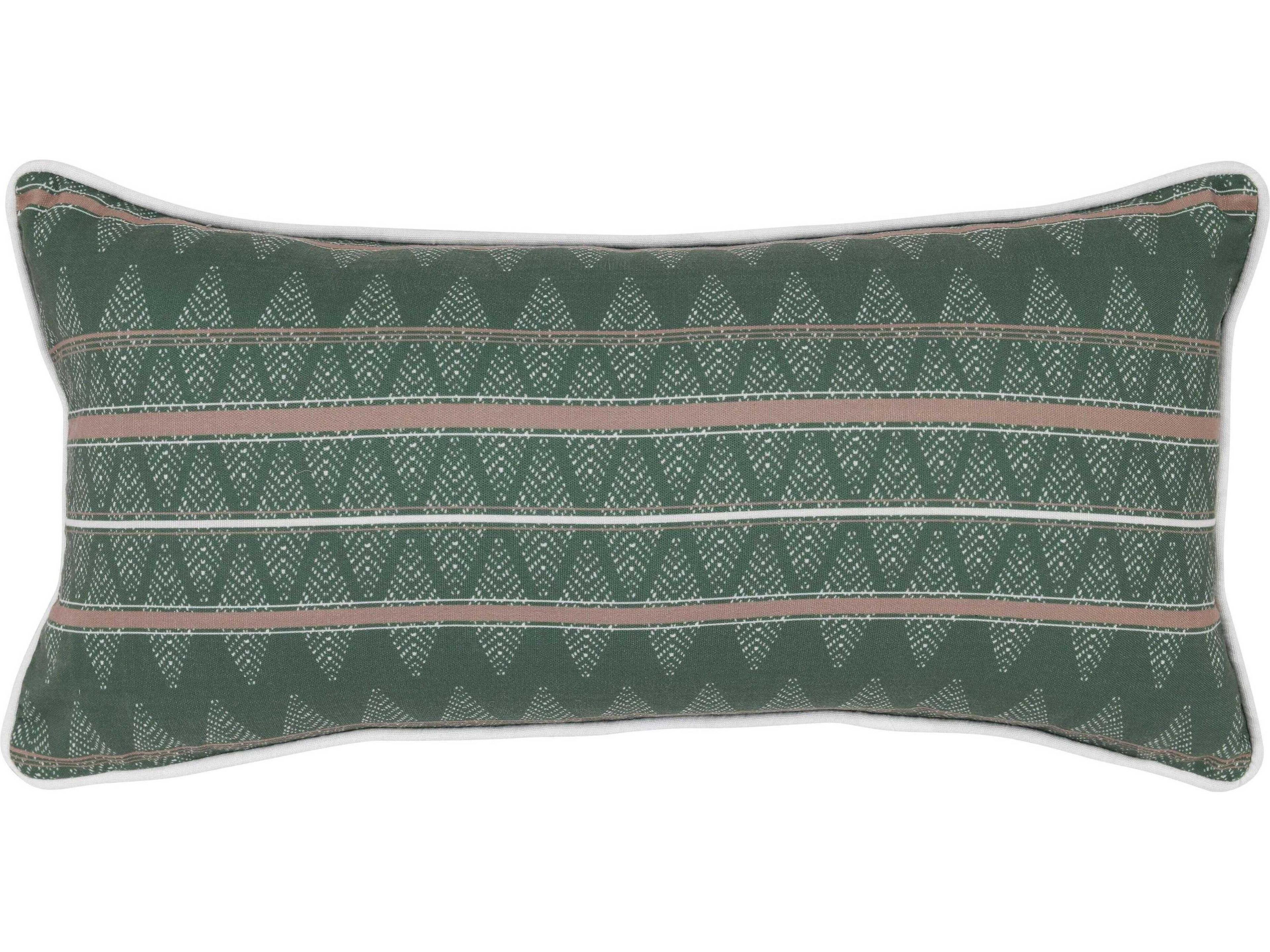 Villa by Classic Home Terranea Green Throw Pillow