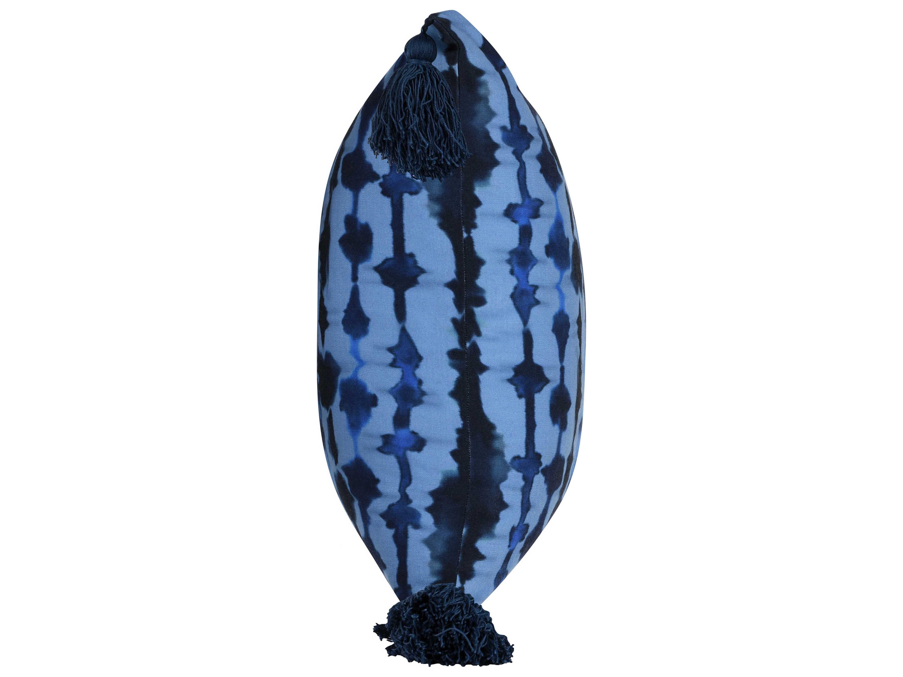 Villa by Classic Home Terranea Blue Throw Pillow