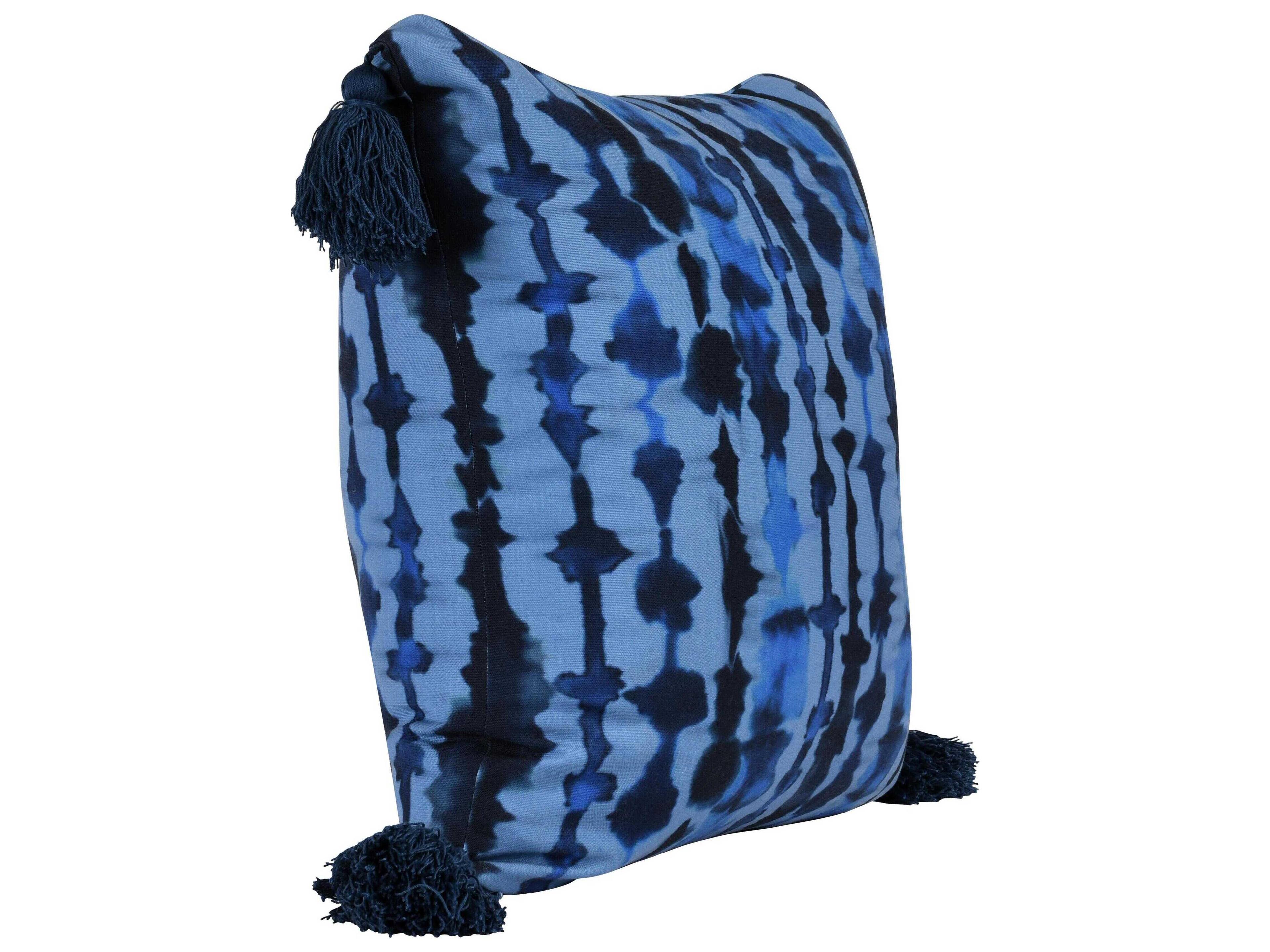 Villa by Classic Home Terranea Blue Throw Pillow