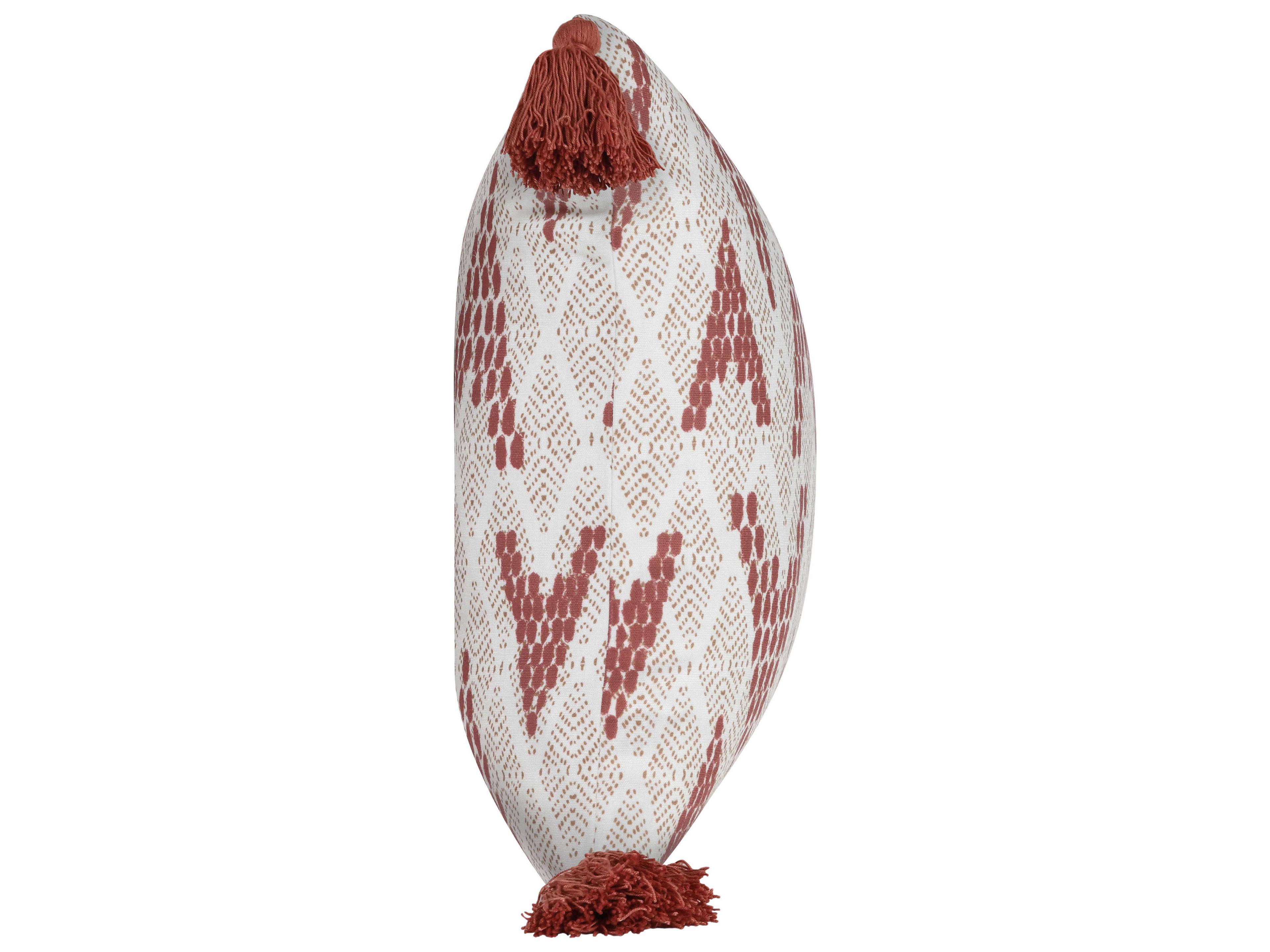 Villa by Classic Home Sanibel Red Throw Pillow