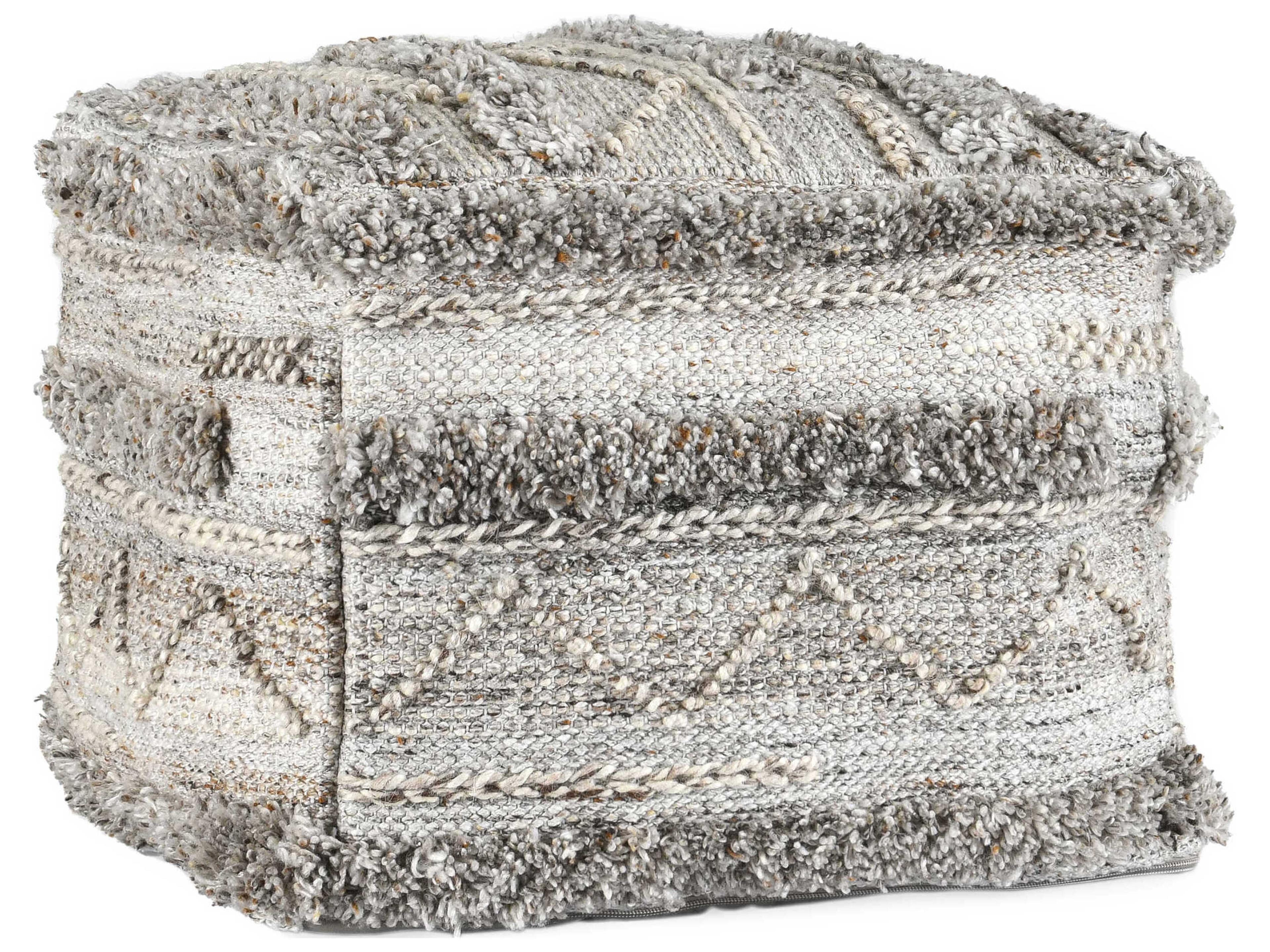 Fallon Gray Upholstered Pouf