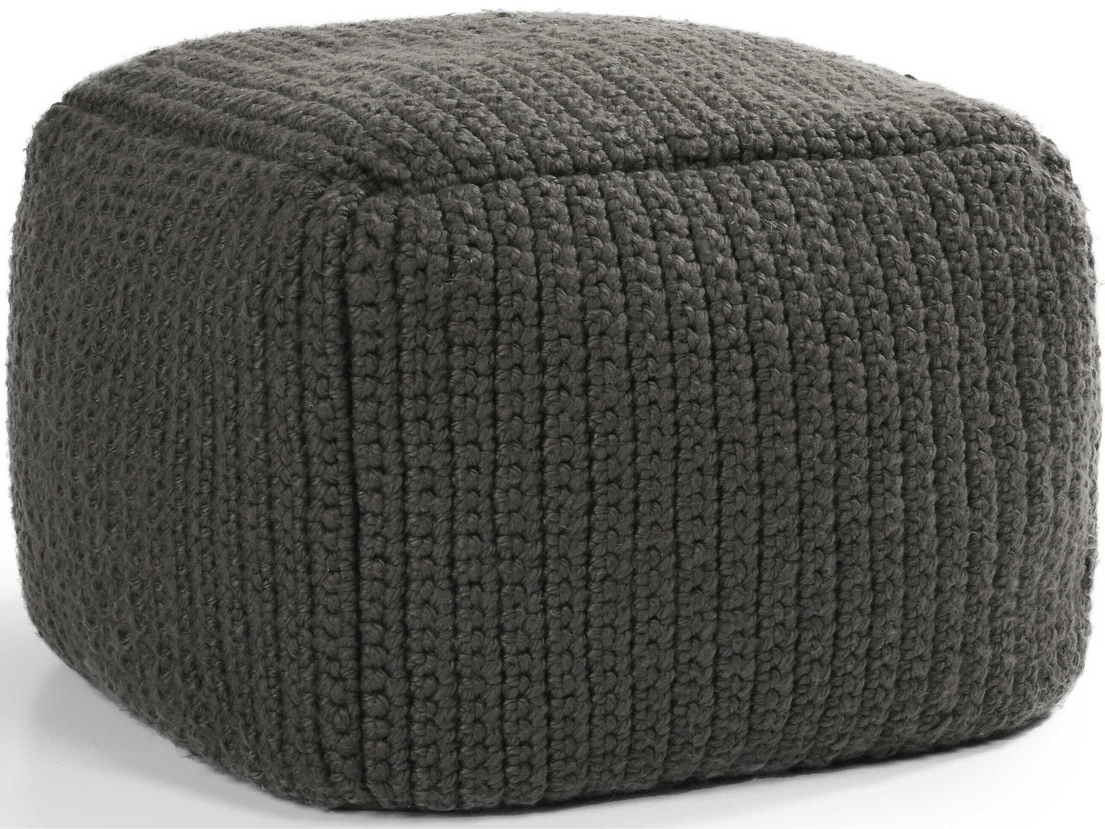 Prism Dark Gray Upholstered Pouf