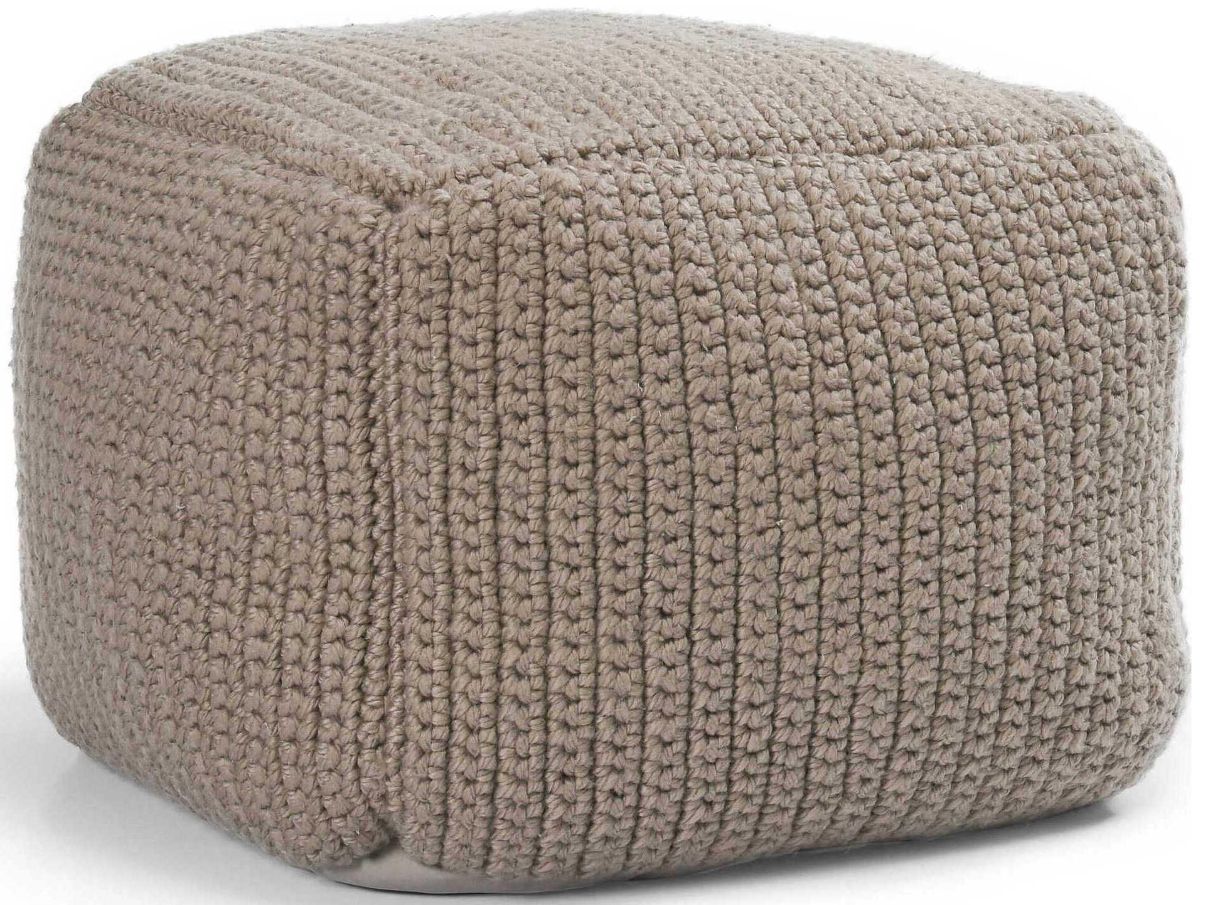 Prism Natural Gray Upholstered Pouf
