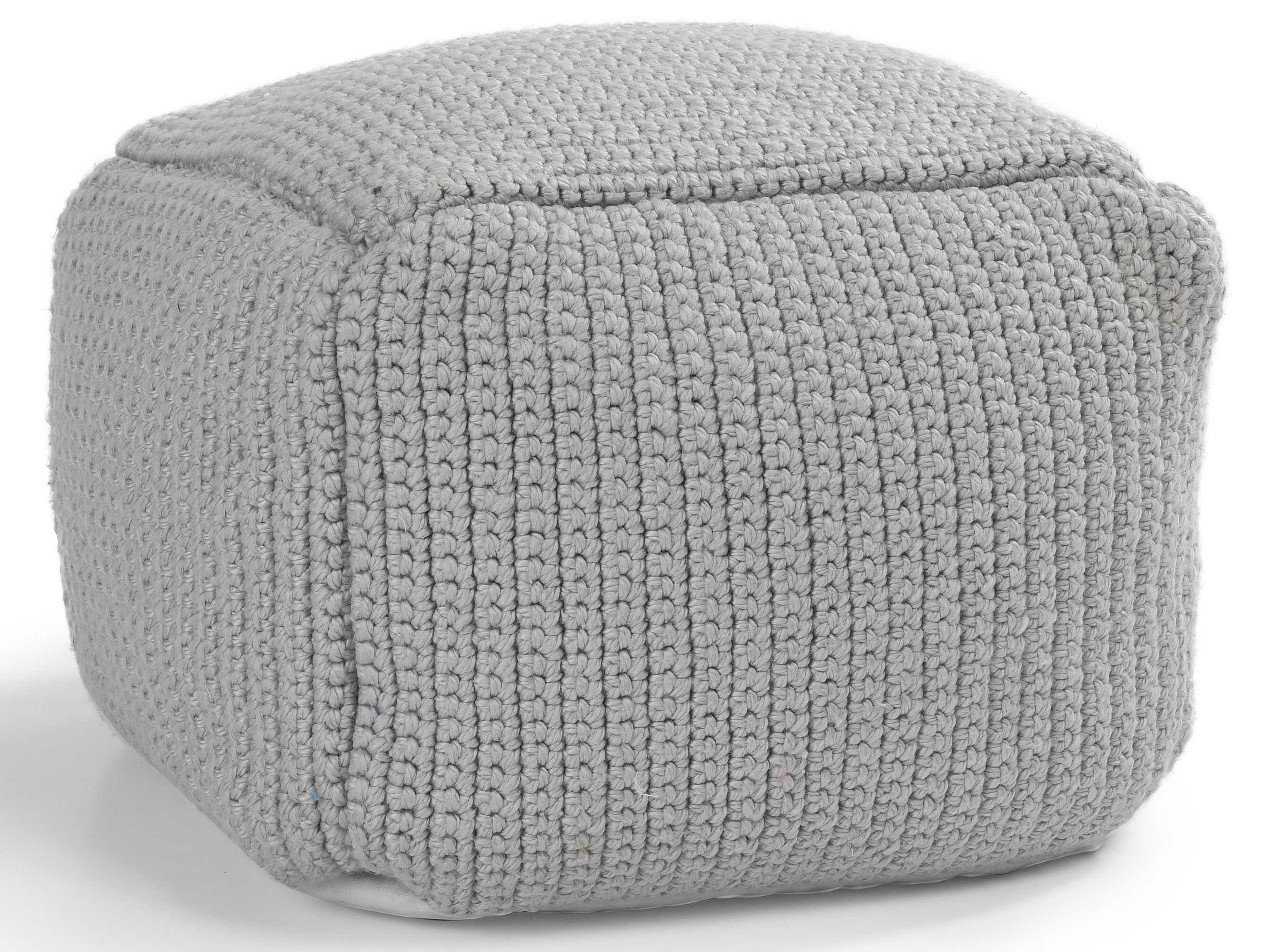 Prism Gray Upholstered Pouf