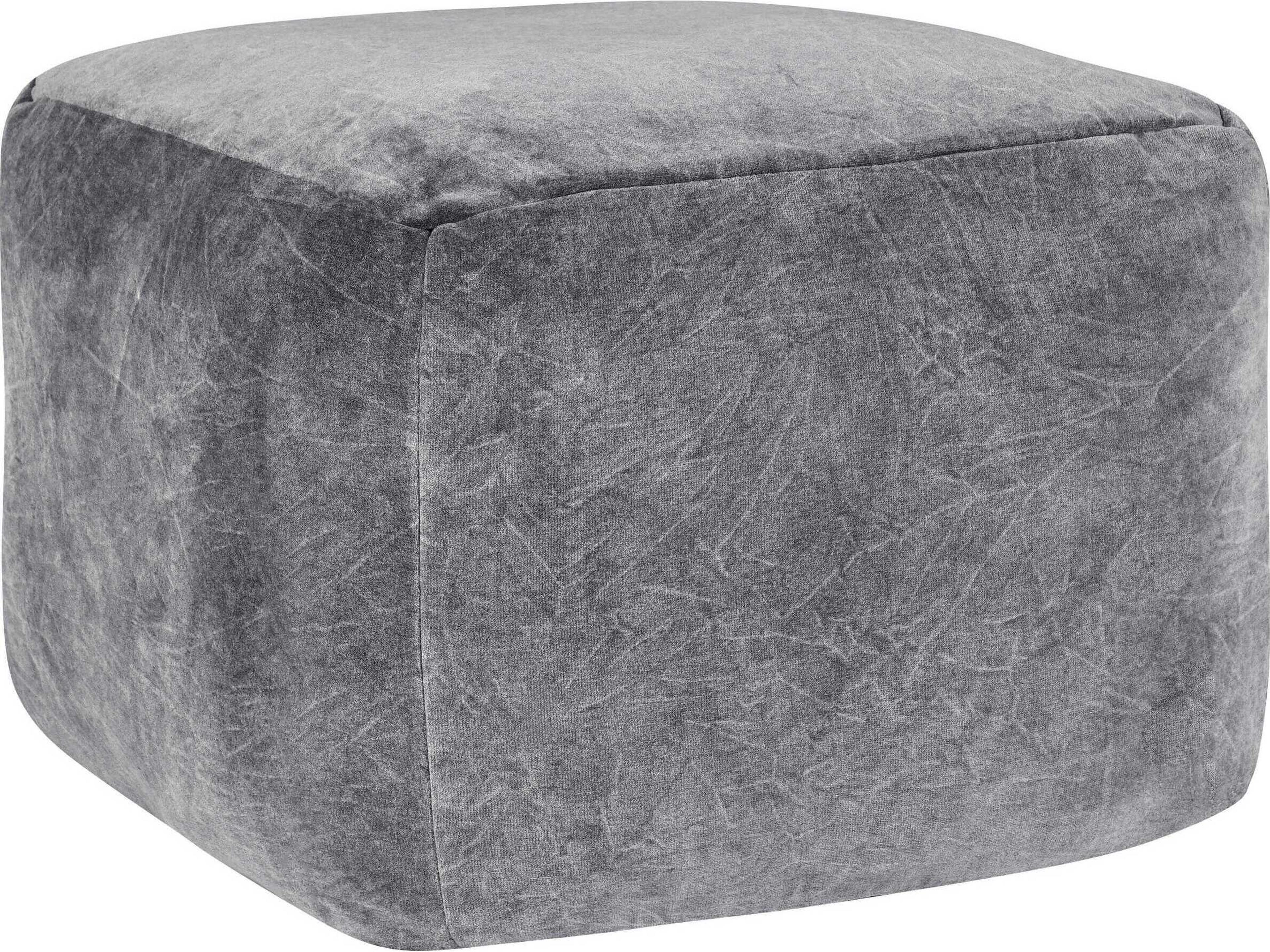 Heirloom Stone Gray Upholstered Pouf