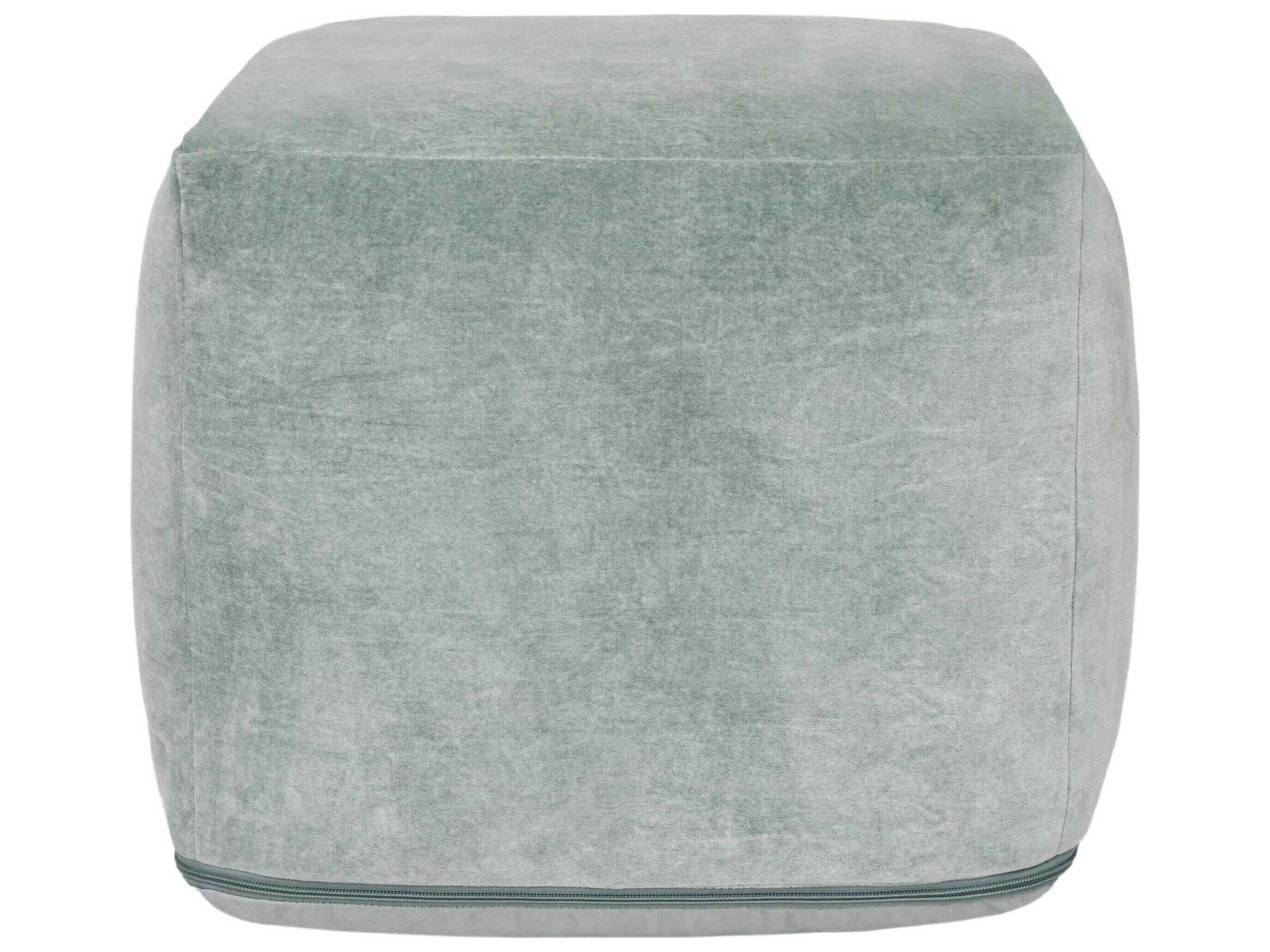 Villa by Classic Home Heirloom Green Upholstered Pouf