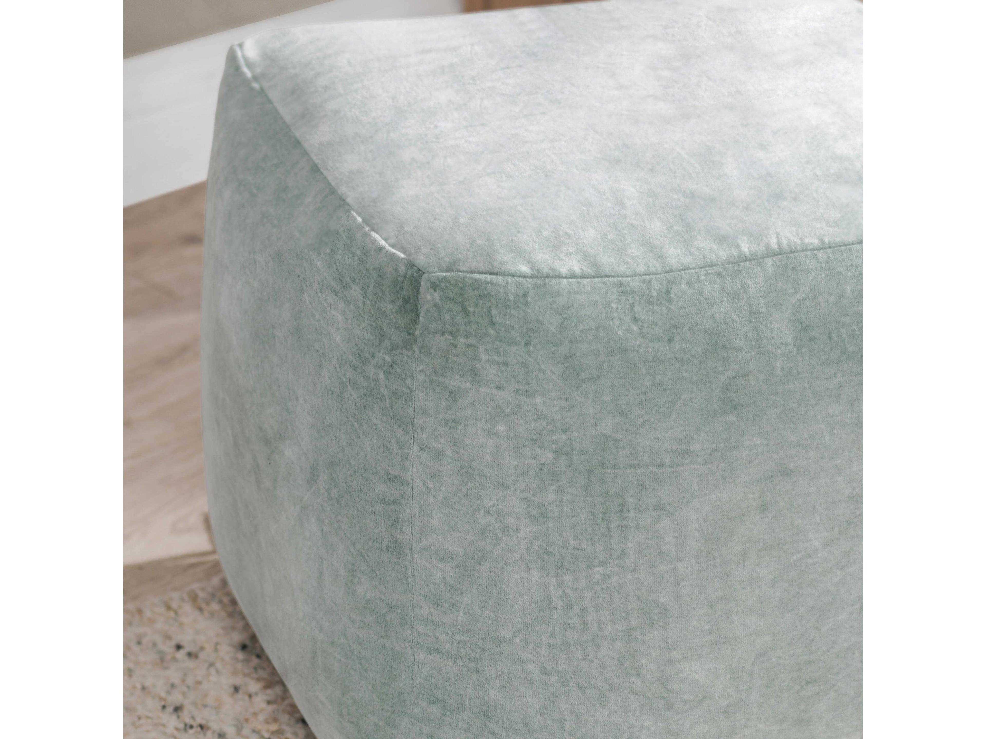 Villa by Classic Home Heirloom Green Upholstered Pouf