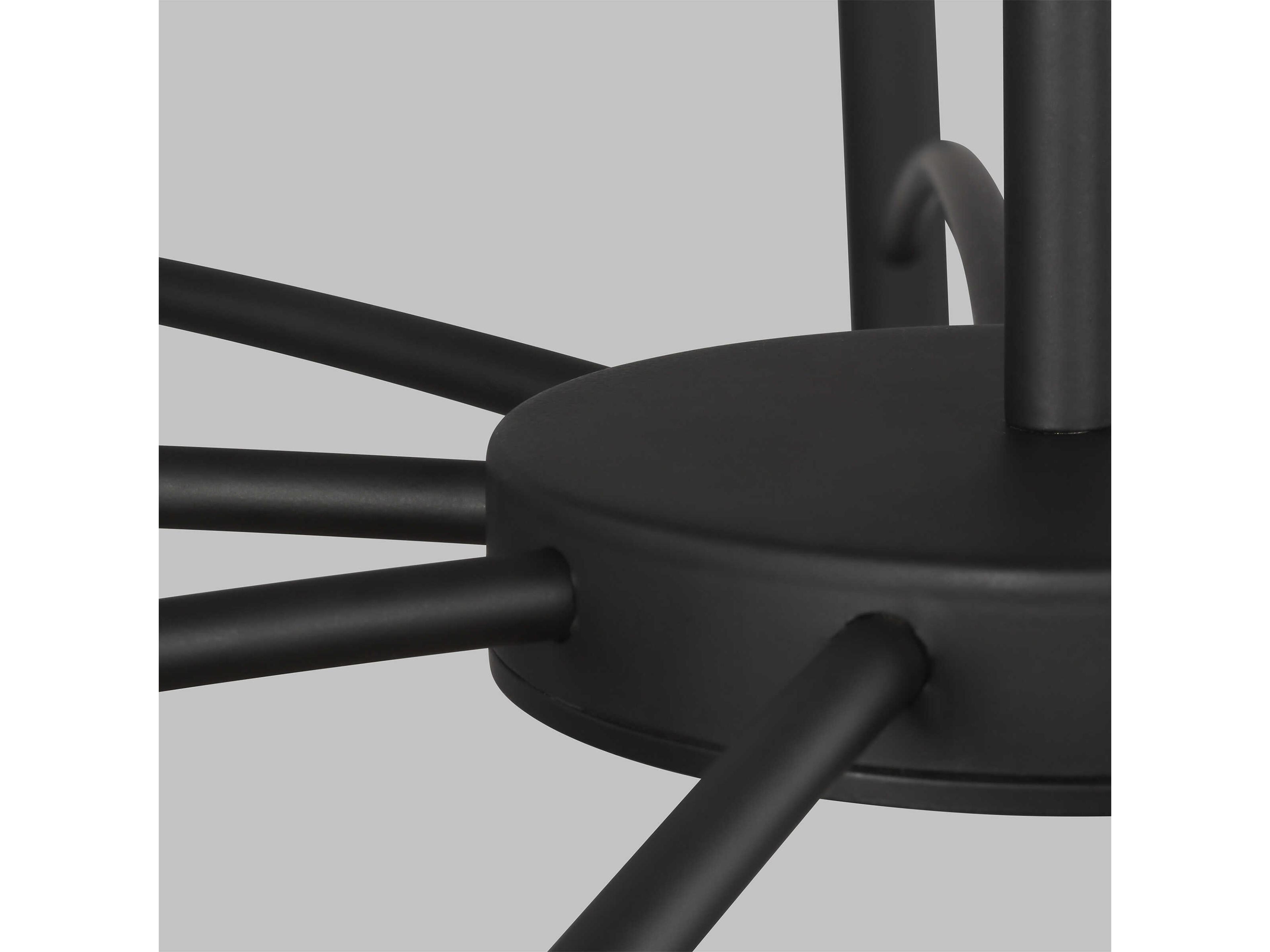 Visual Comfort Modern Aerial 1-Light Matte Black Chandelier