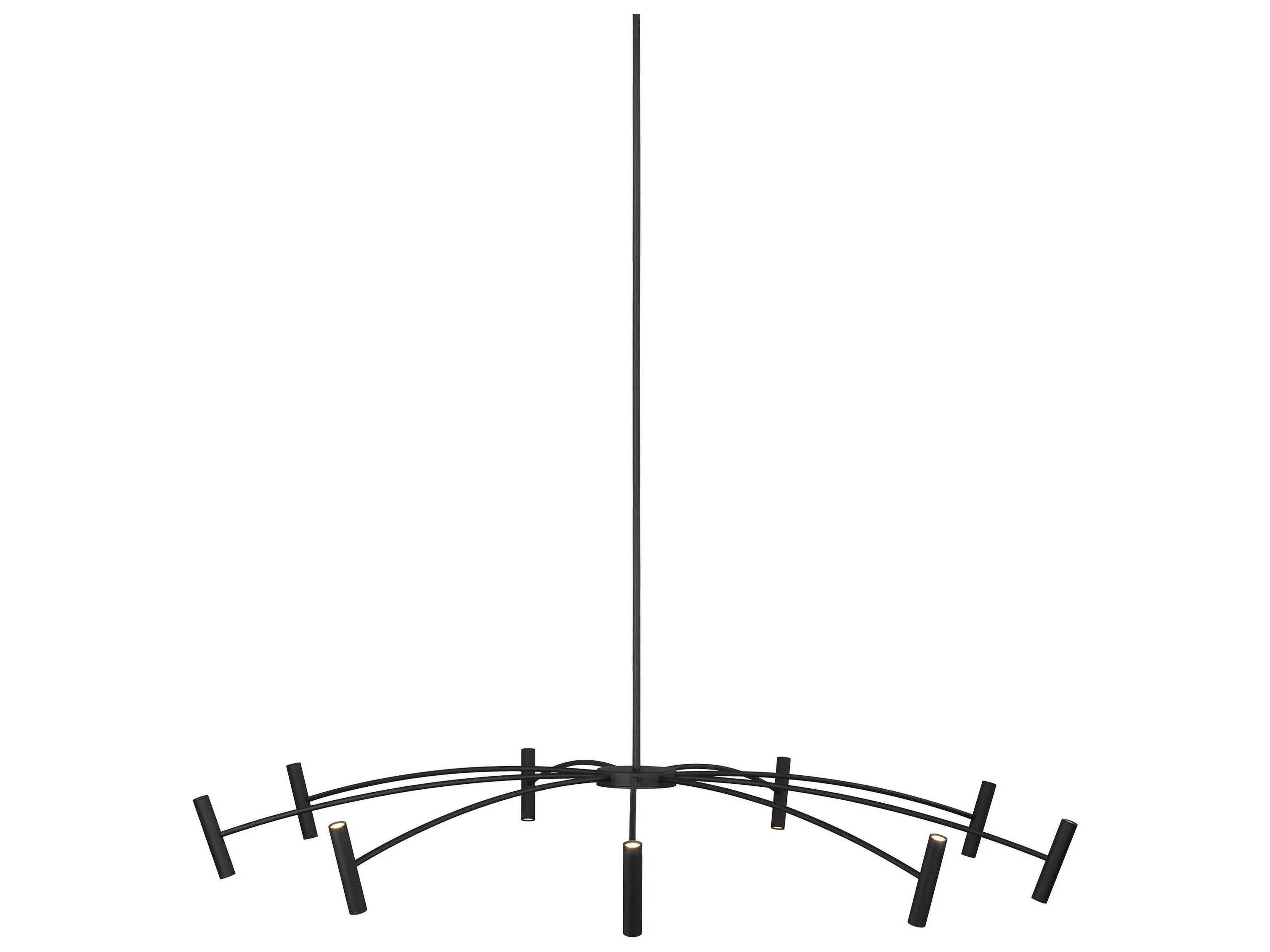 Visual Comfort Modern Aerial 1-Light Matte Black Chandelier