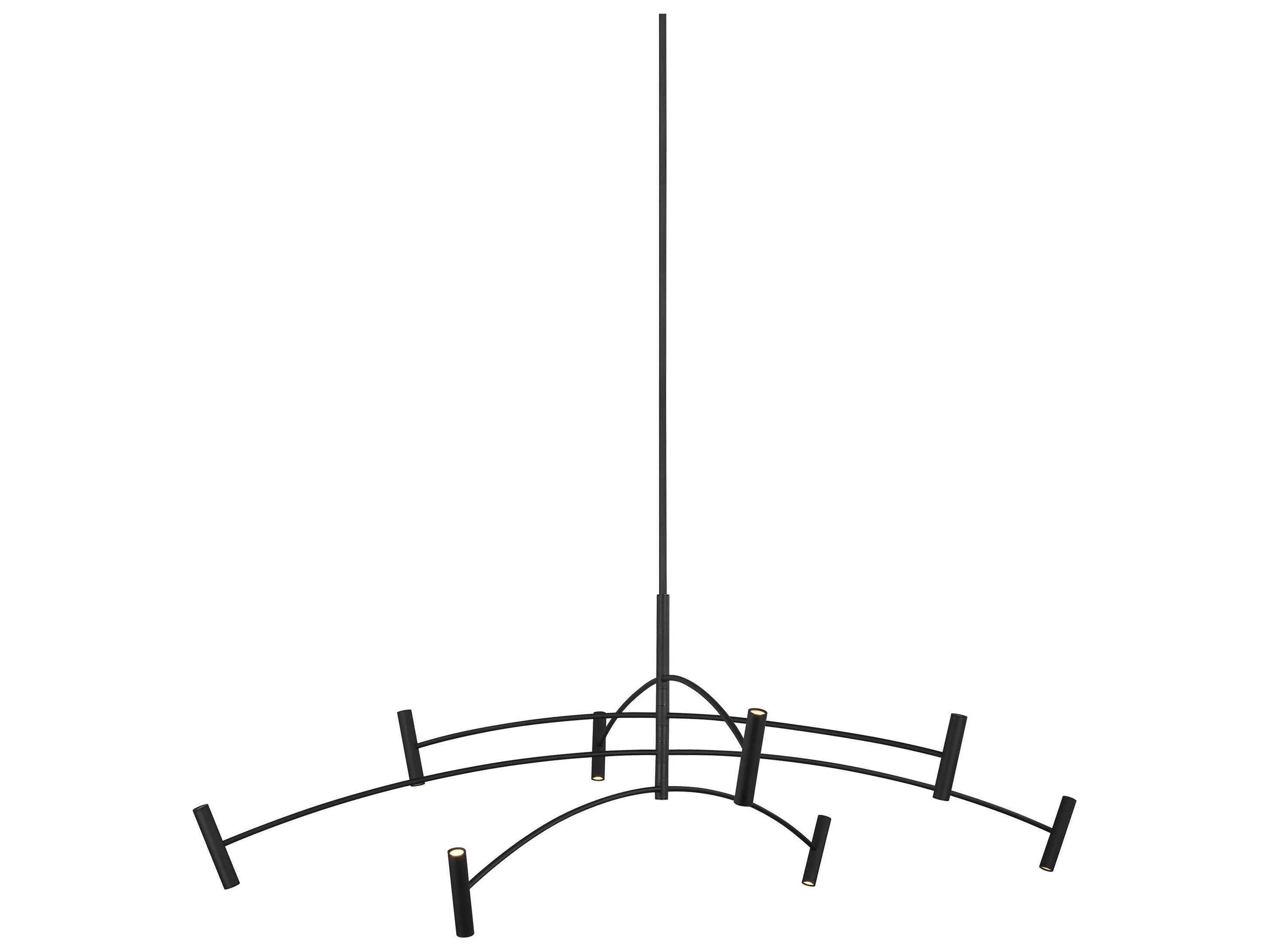 Visual Comfort Modern Aerial 1-Light Matte Black Chandelier