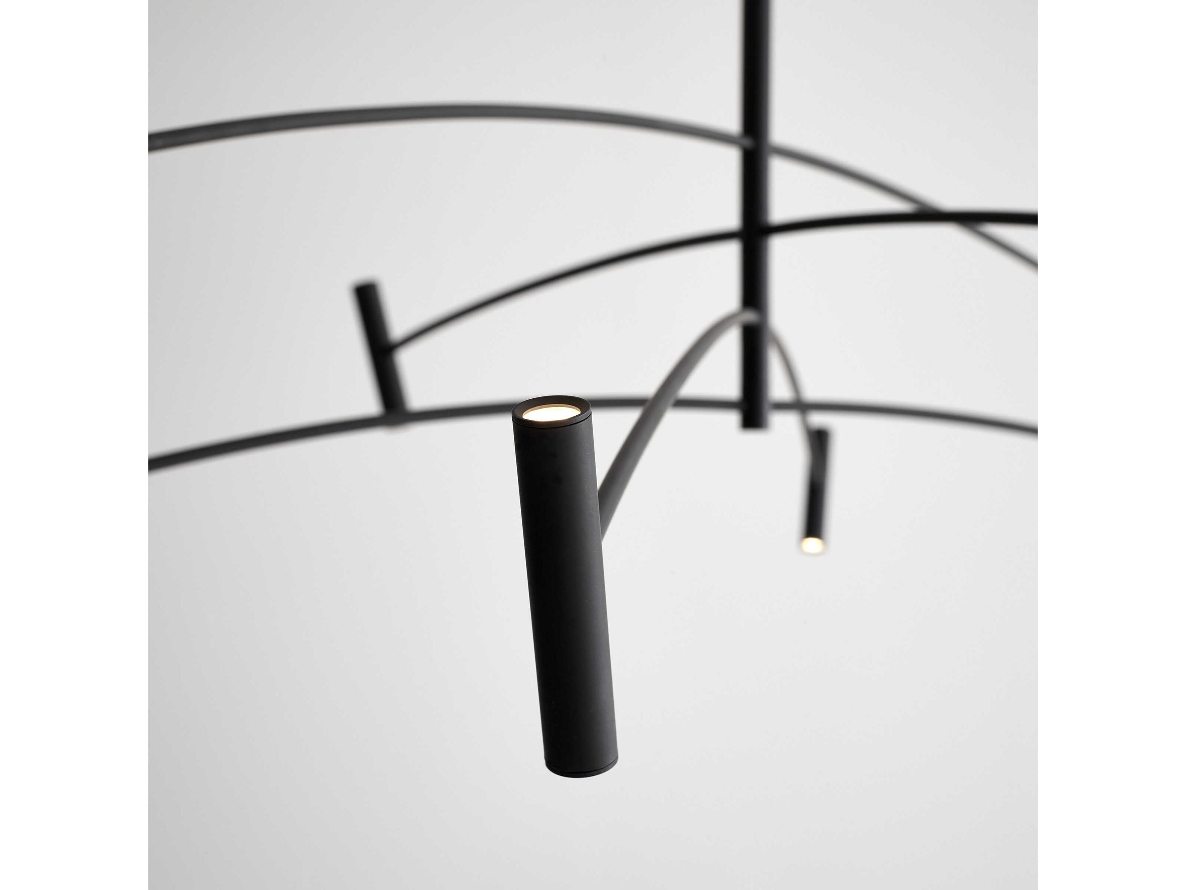 Visual Comfort Modern Aerial 1-Light Matte Black Chandelier