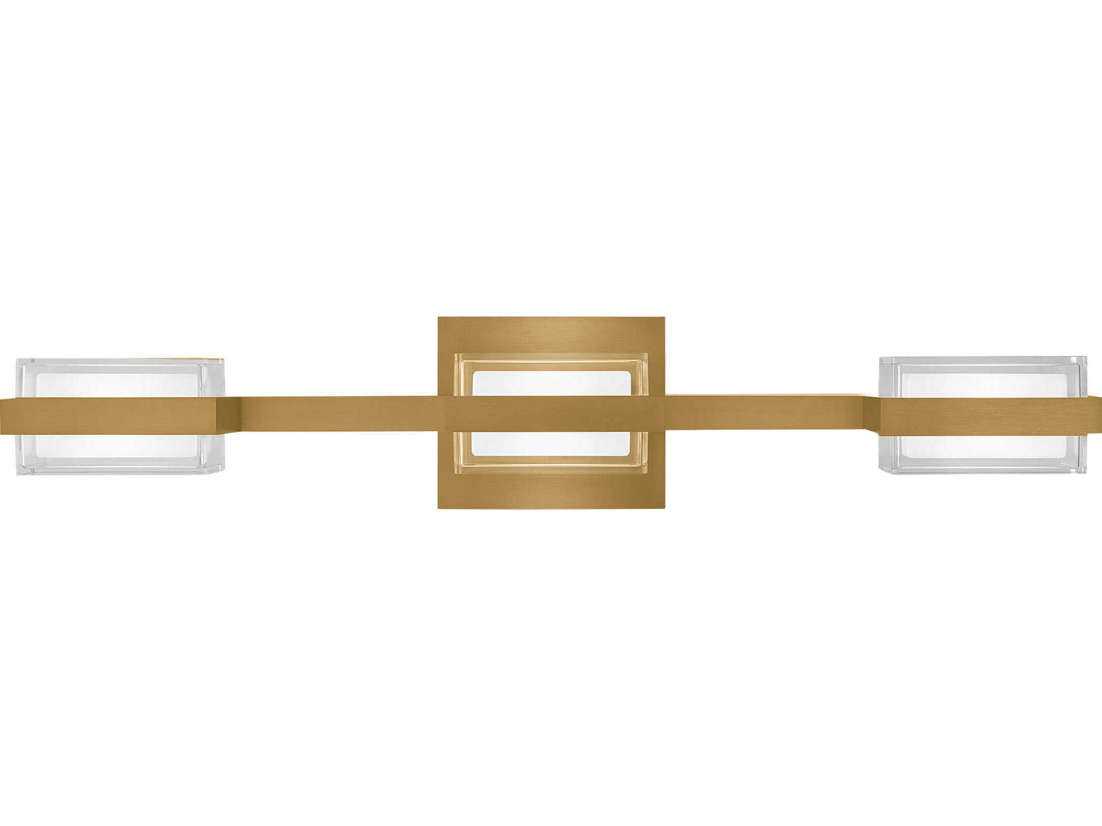 Visual Comfort Modern Kamden 3-Light Natural Brass Vanity Light