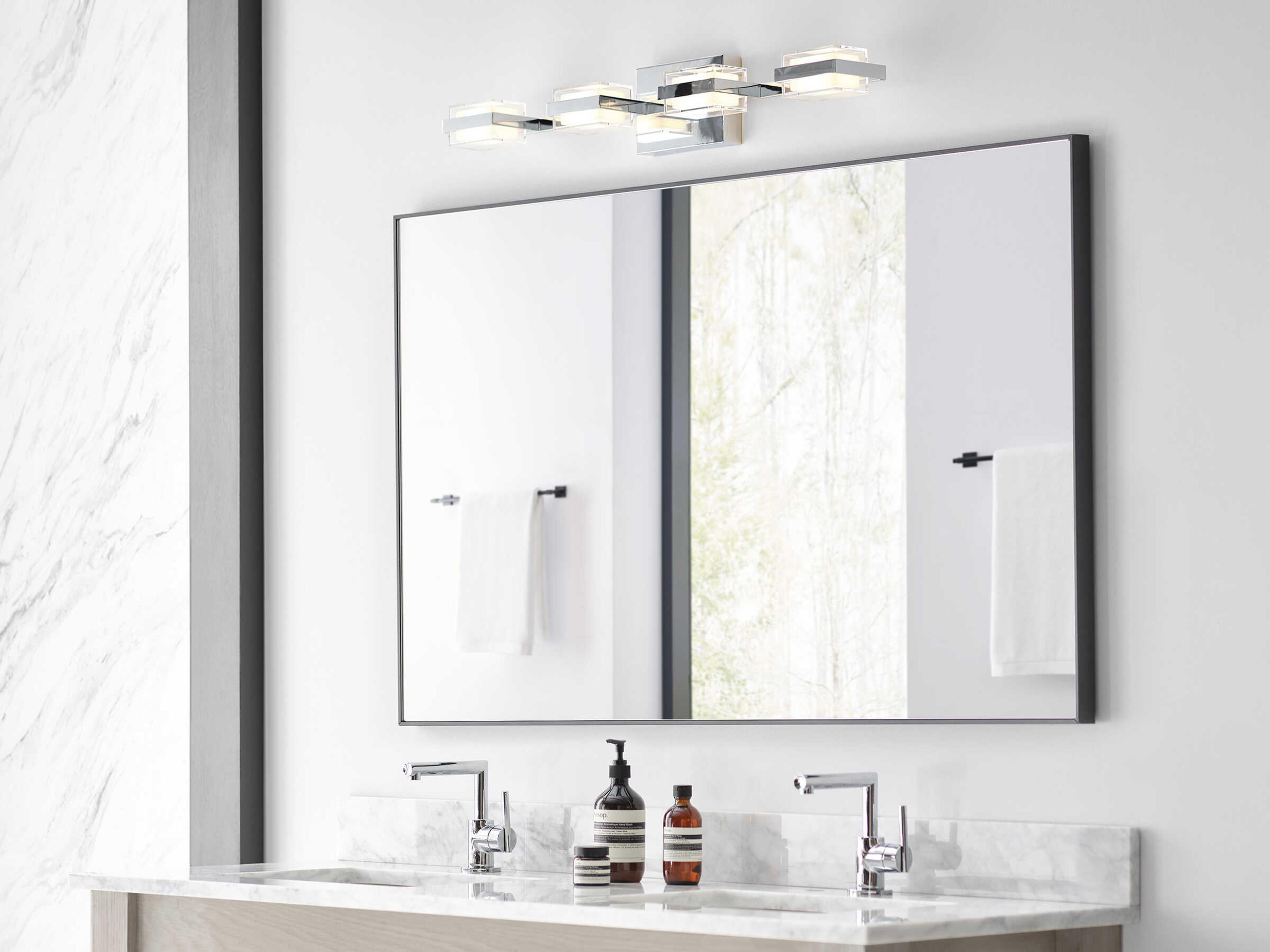 Visual Comfort Modern Kamden 4-Light Chrome Vanity Light