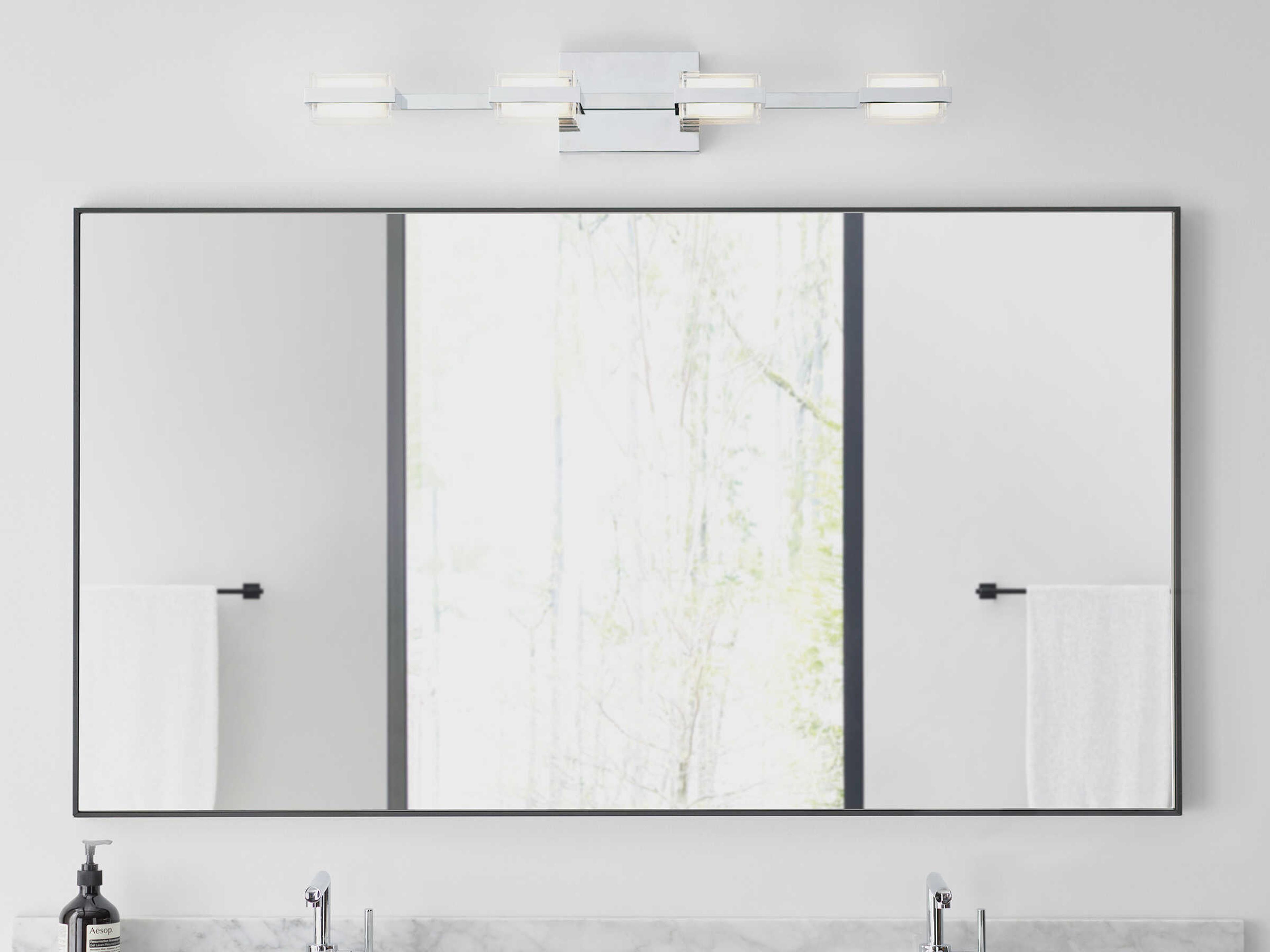 Visual Comfort Modern Kamden 4-Light Chrome Vanity Light