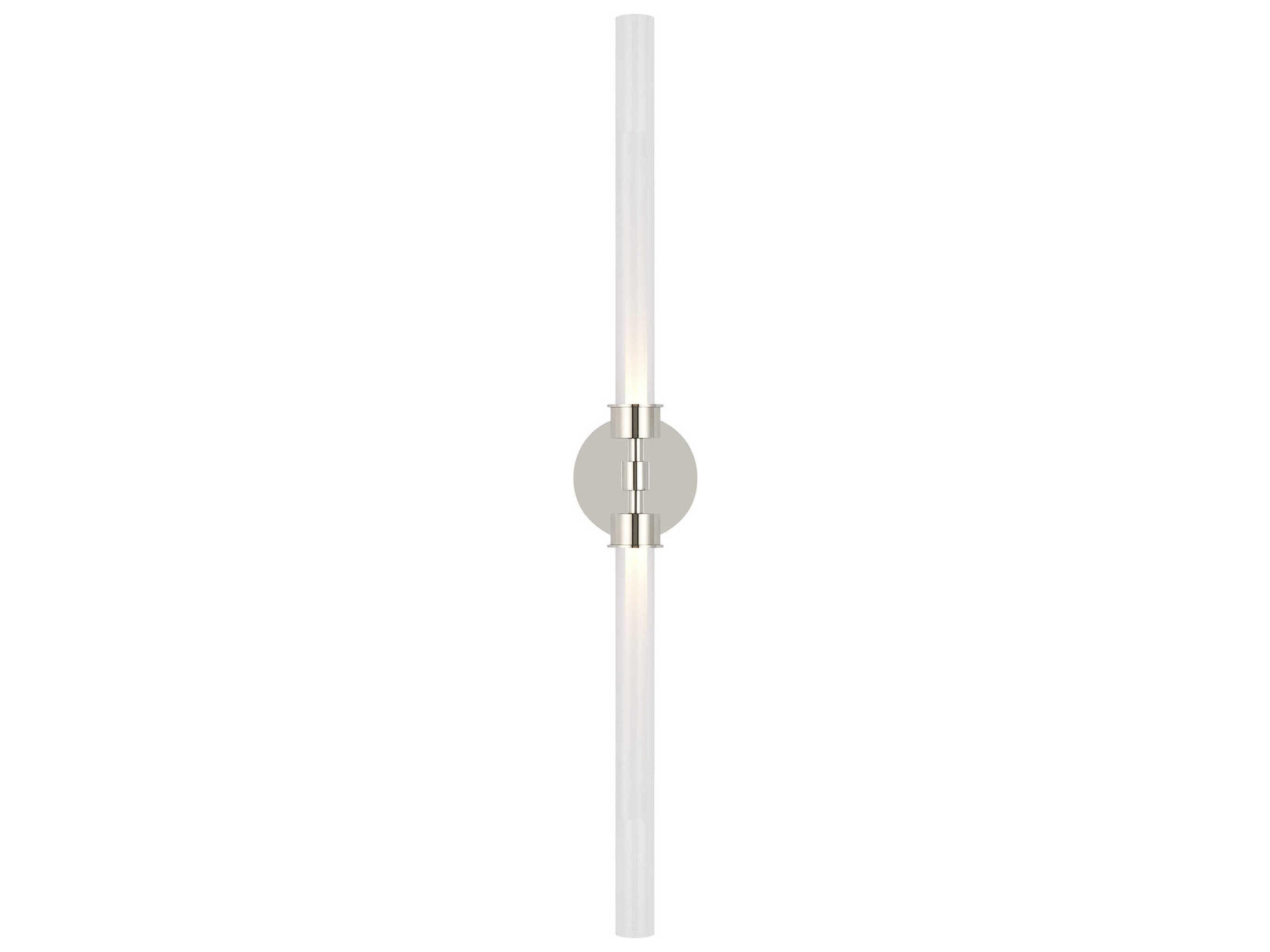 Visual Comfort Modern Linger 2-Light Polished Nickel Wall Sconce
