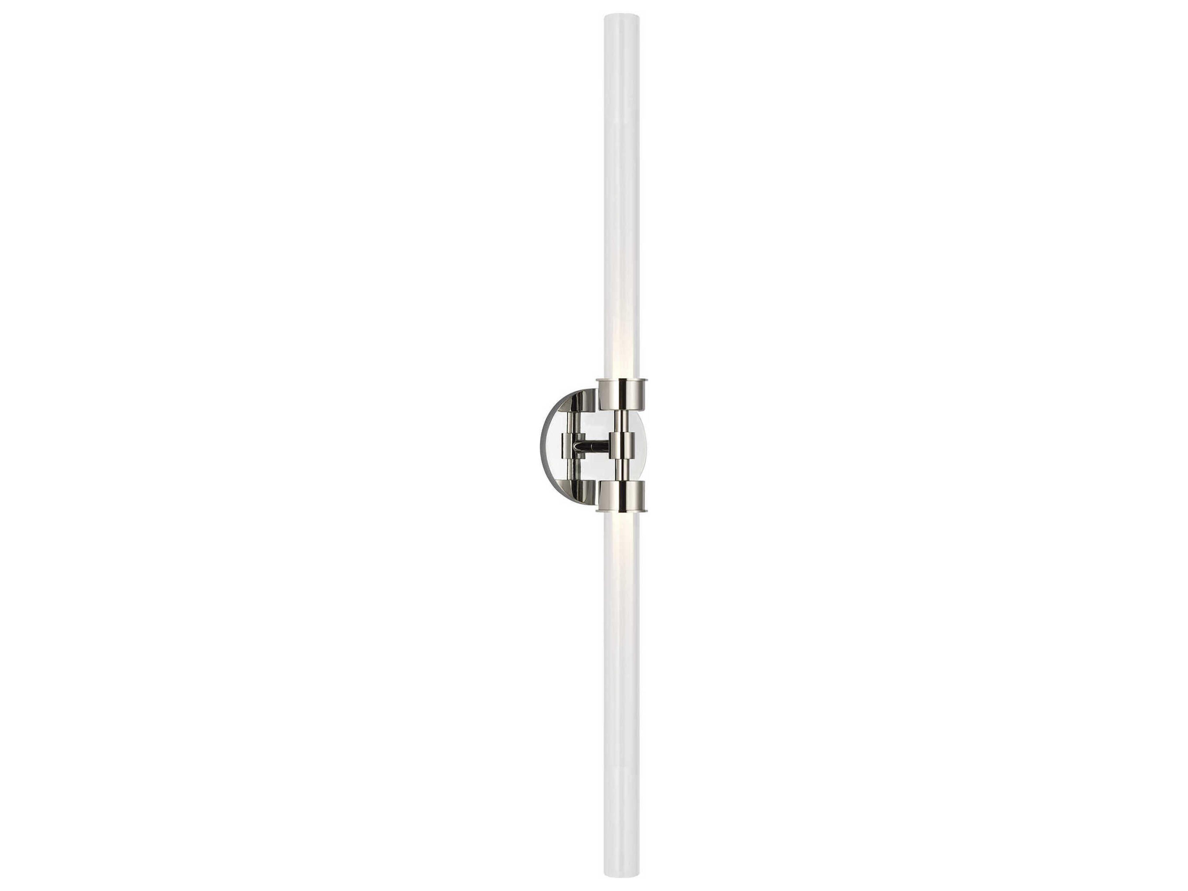 Visual Comfort Modern Linger 2-Light Polished Nickel Wall Sconce