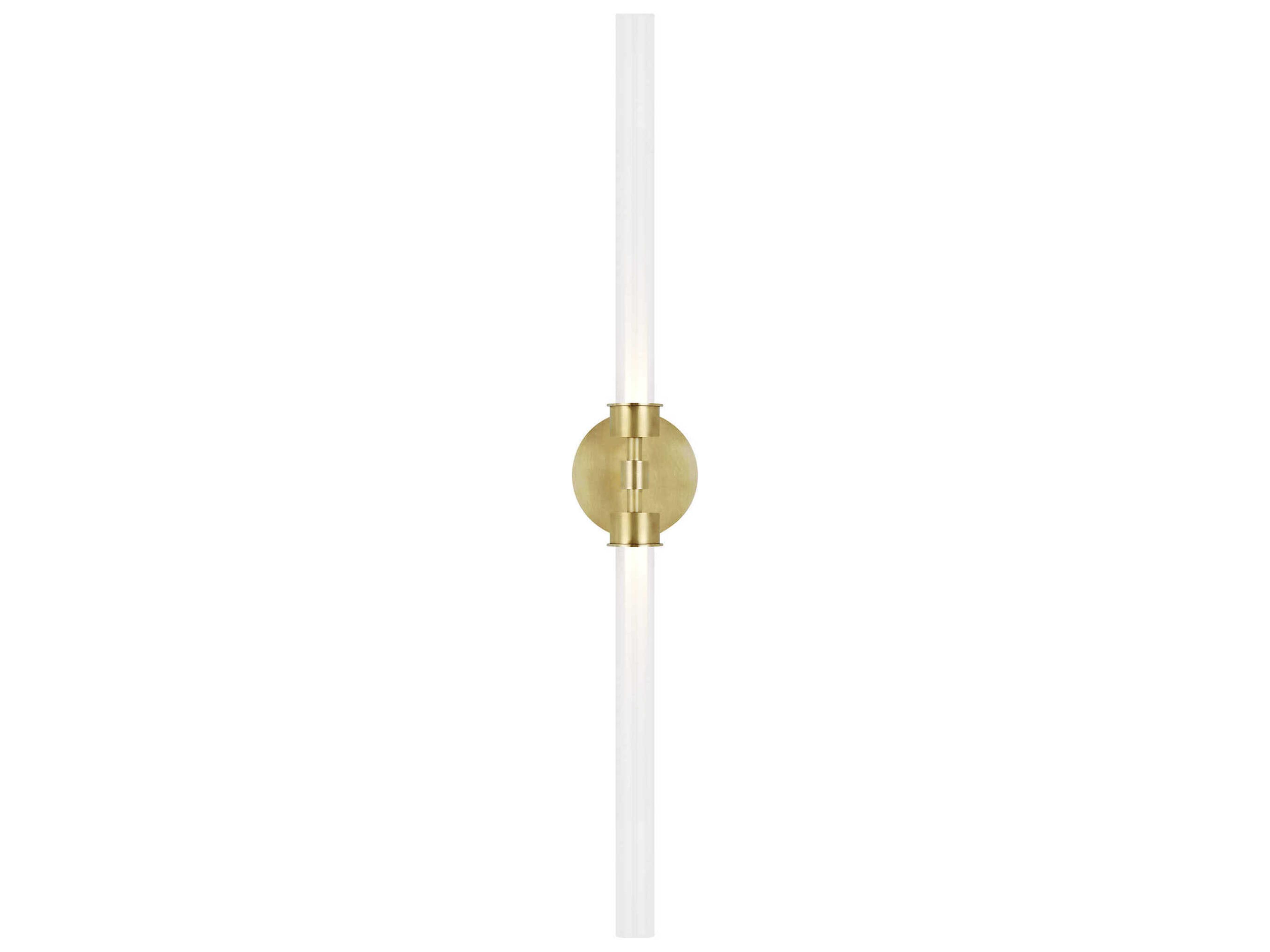 Visual Comfort Modern Linger 2-Light Natural Brass Wall Sconce