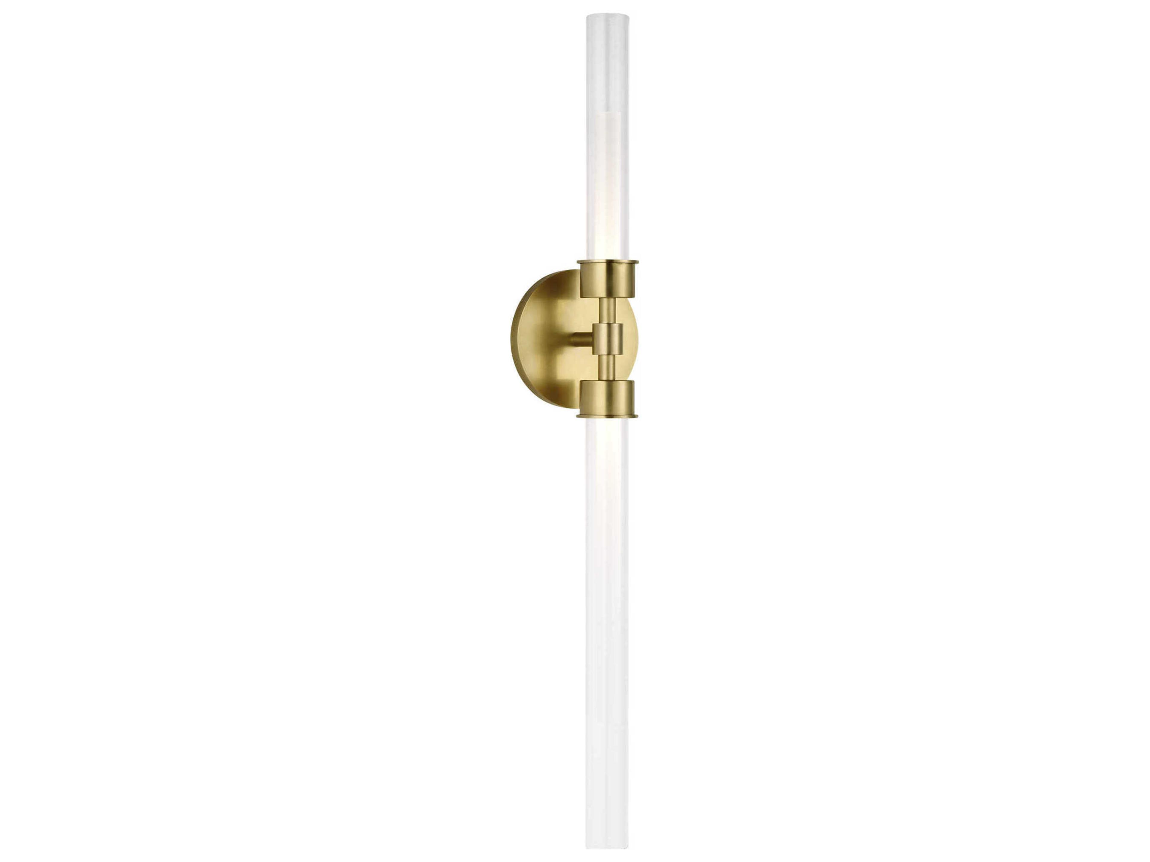 Visual Comfort Modern Linger 2-Light Natural Brass Wall Sconce